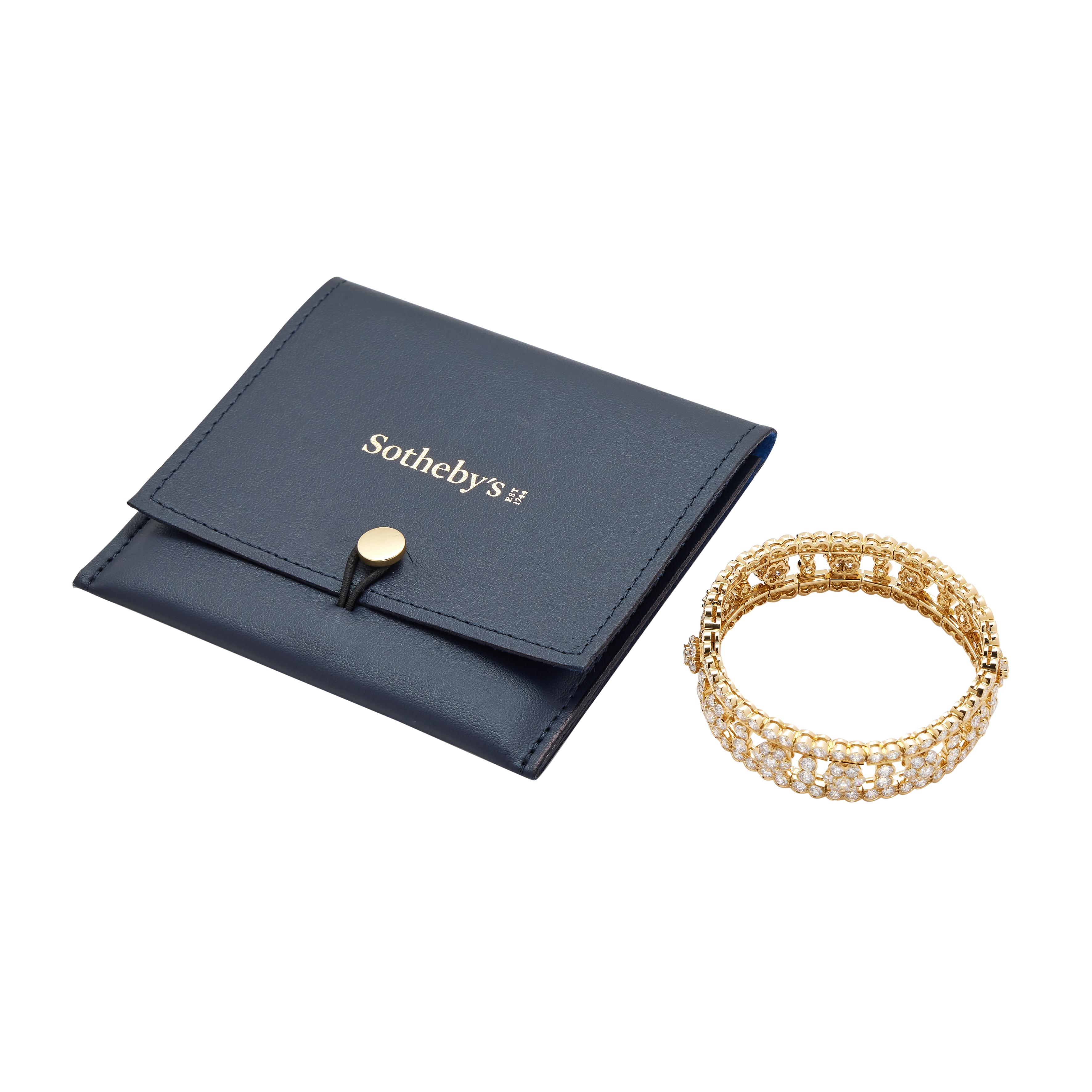 Van Cleef Arpels Gold And Diamond Snowflake Bracelet Available