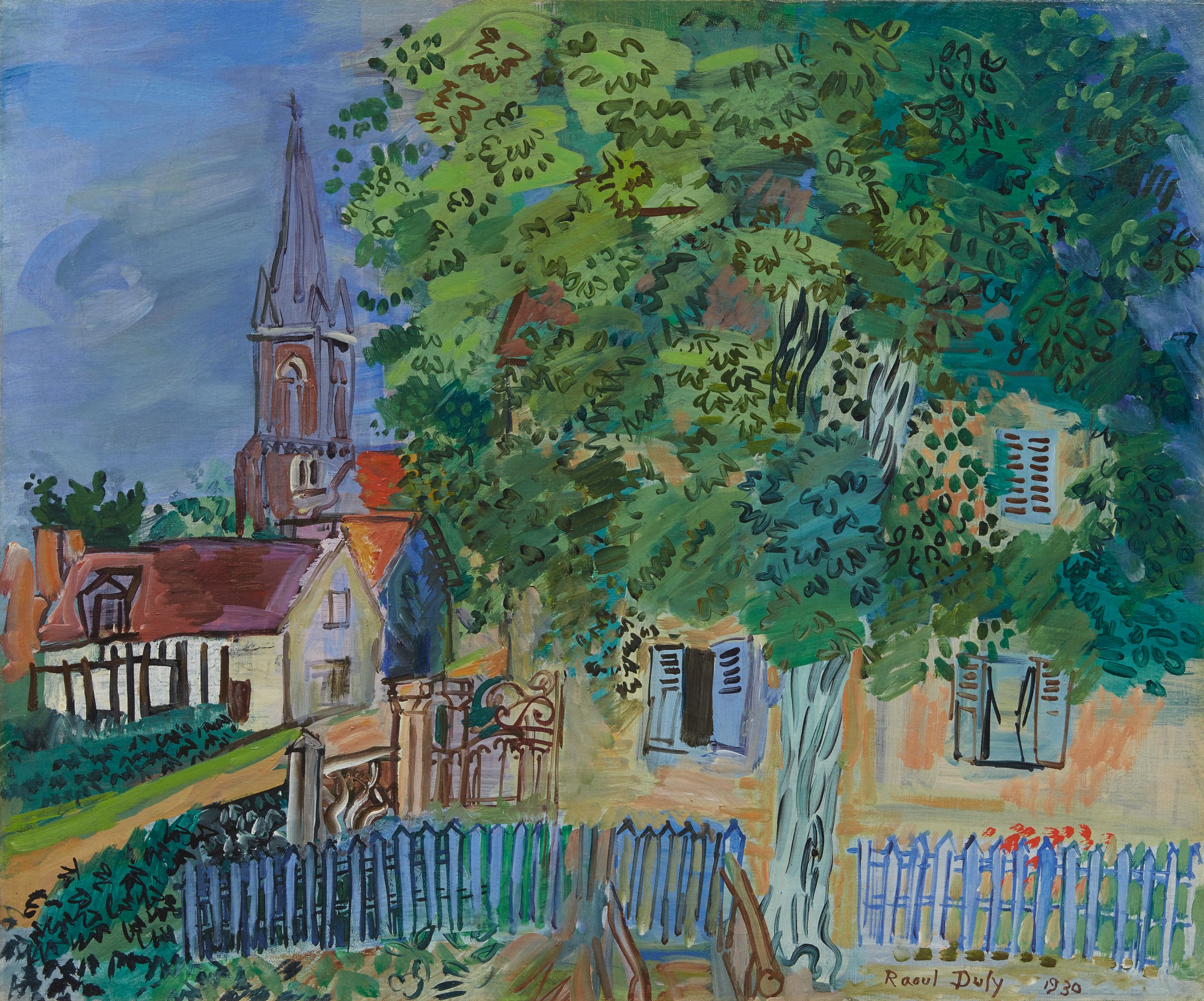 RAOUL DUFY VILLAGE EN NORMANDIE Impressionist & Modern