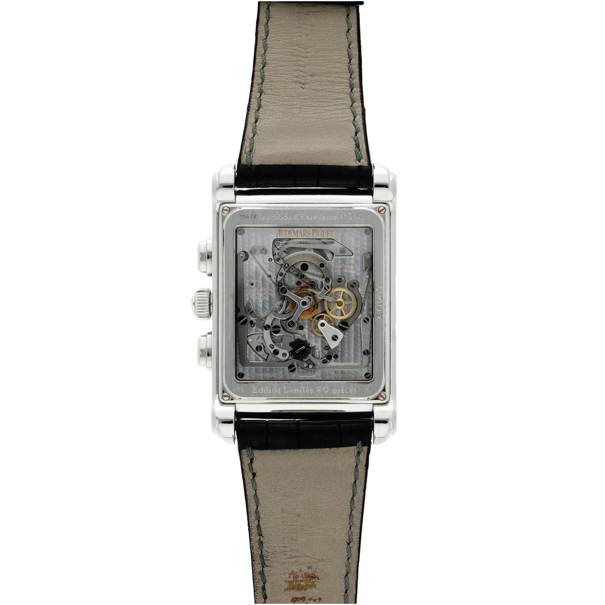 Reference 25958pt Edward Piguet Tradition D Excellence Tourbillion A Limited Edition Platinum Tourbillon Chronograph Wristwatch With Dynamograph Indication Circa 2002 Important Watches Sotheby S