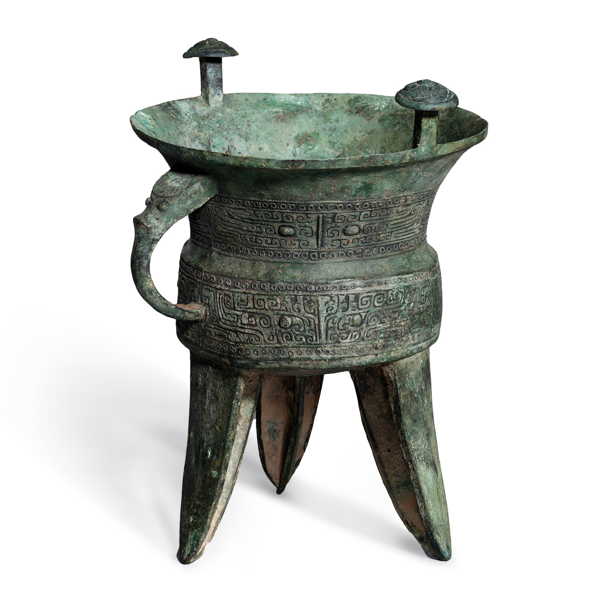 An archaic bronze ritual wine vessel, jia Middle Shang dynasty | 商中期 ...