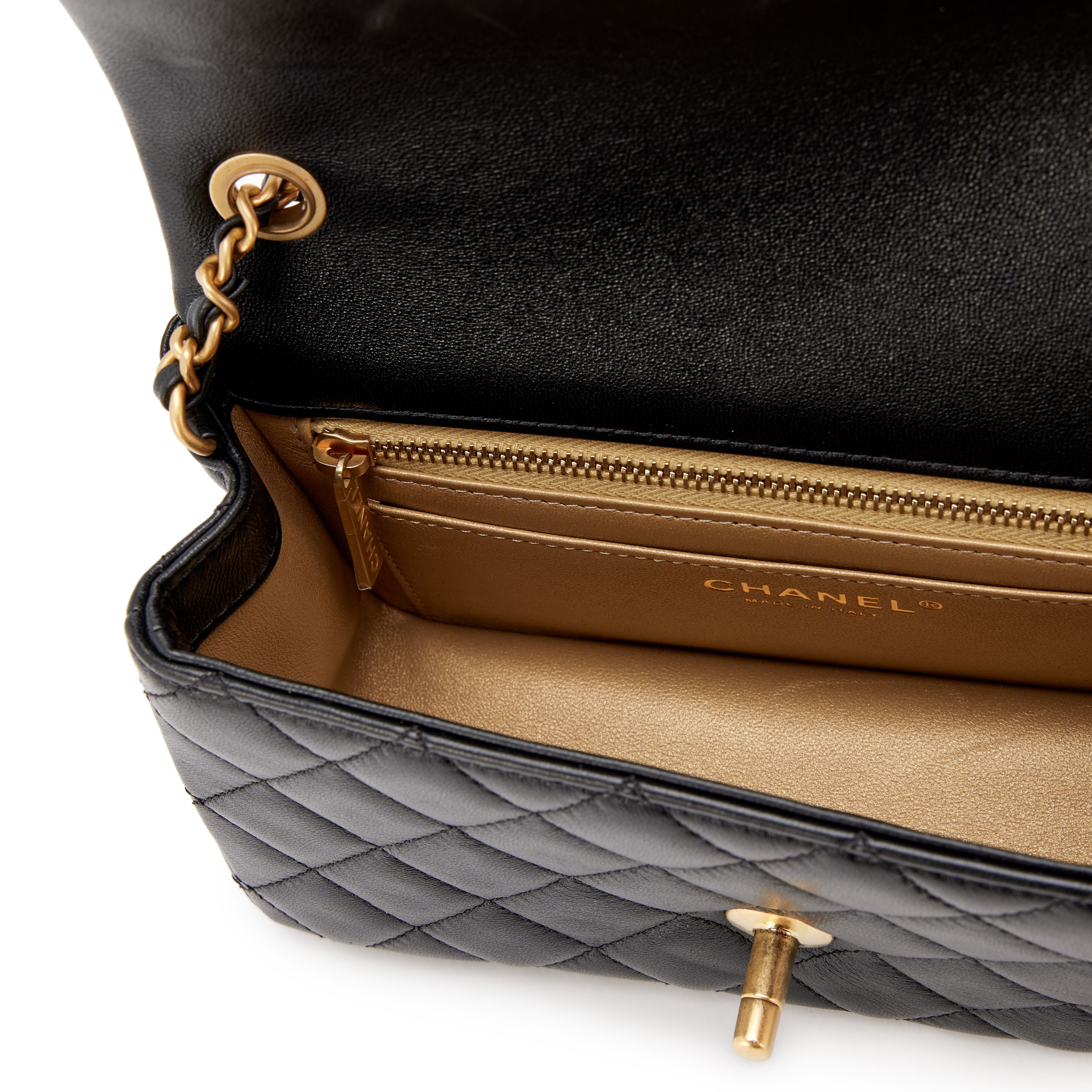 Chanel Black Quilted Lambskin Pearl Crush Mini Rectangular Flap