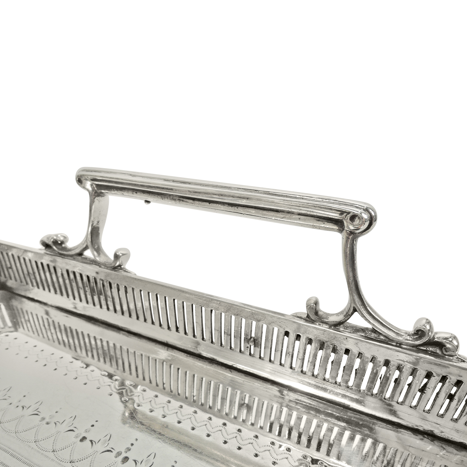 Mappin & Webb Antique English Classical Silver Gallery Tray