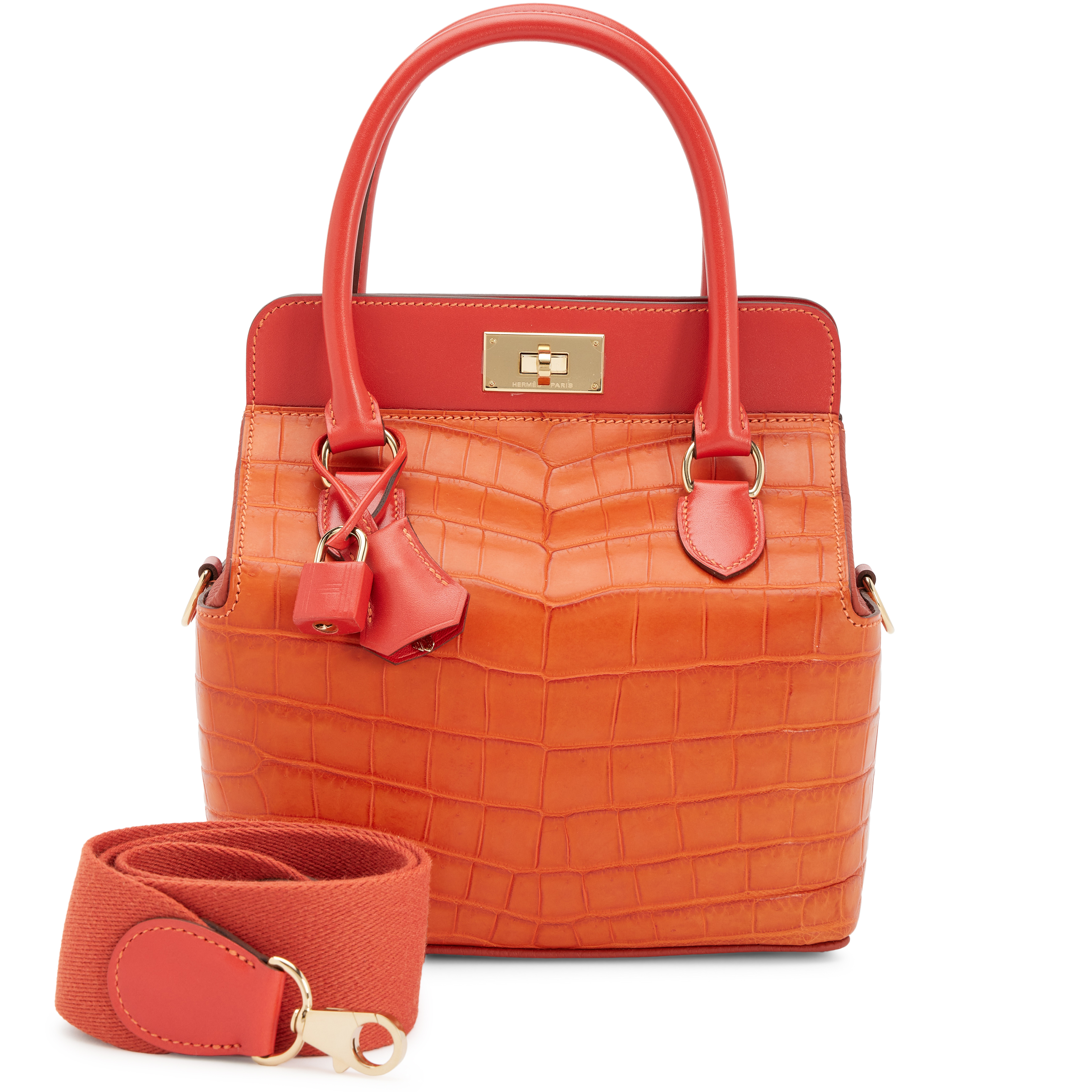 Hermès Matte Sanguine Niloticus Crocodile And Brique Clemence