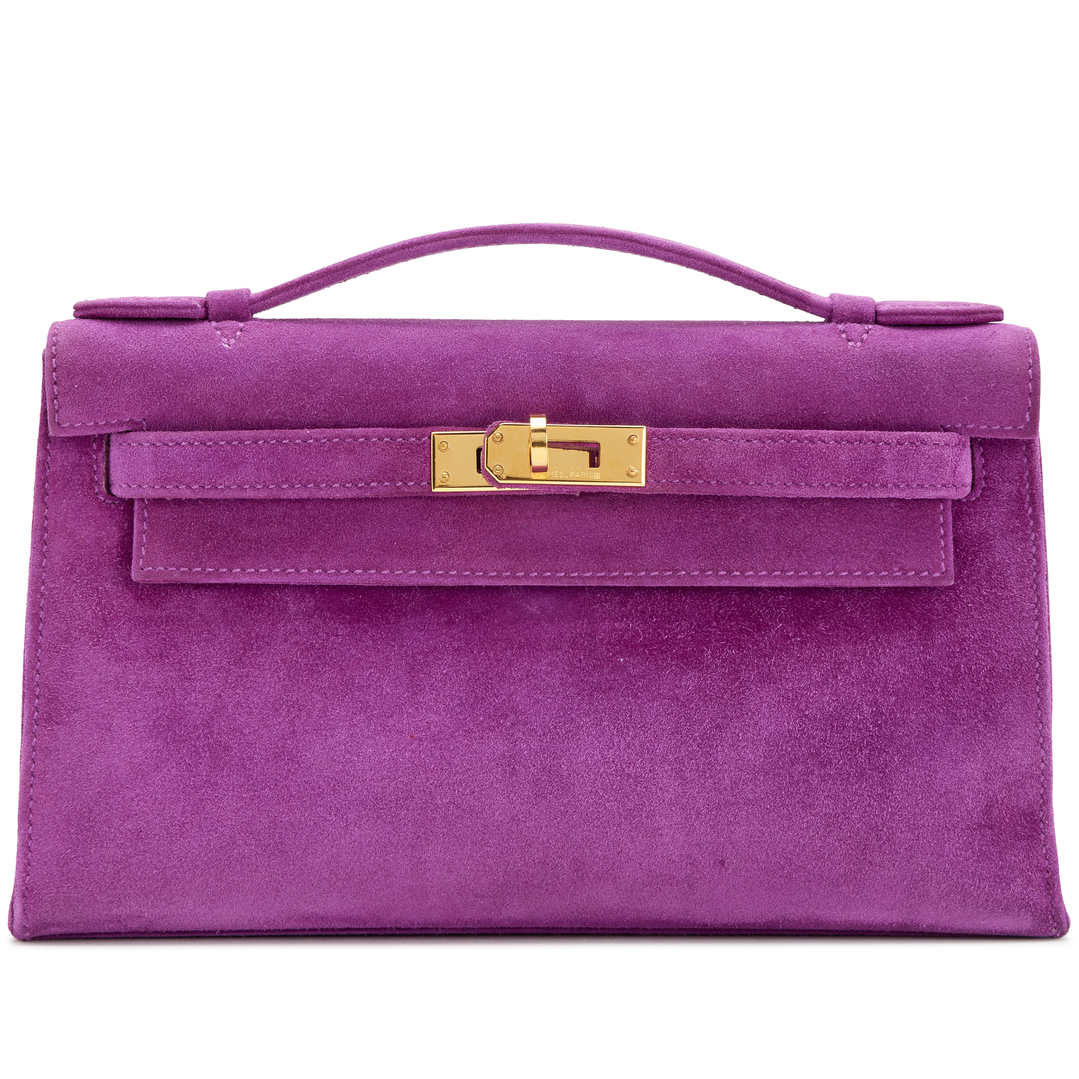 Hermès Violet Veau Doblis Kelly Pochette Gold Hardware, 2005 