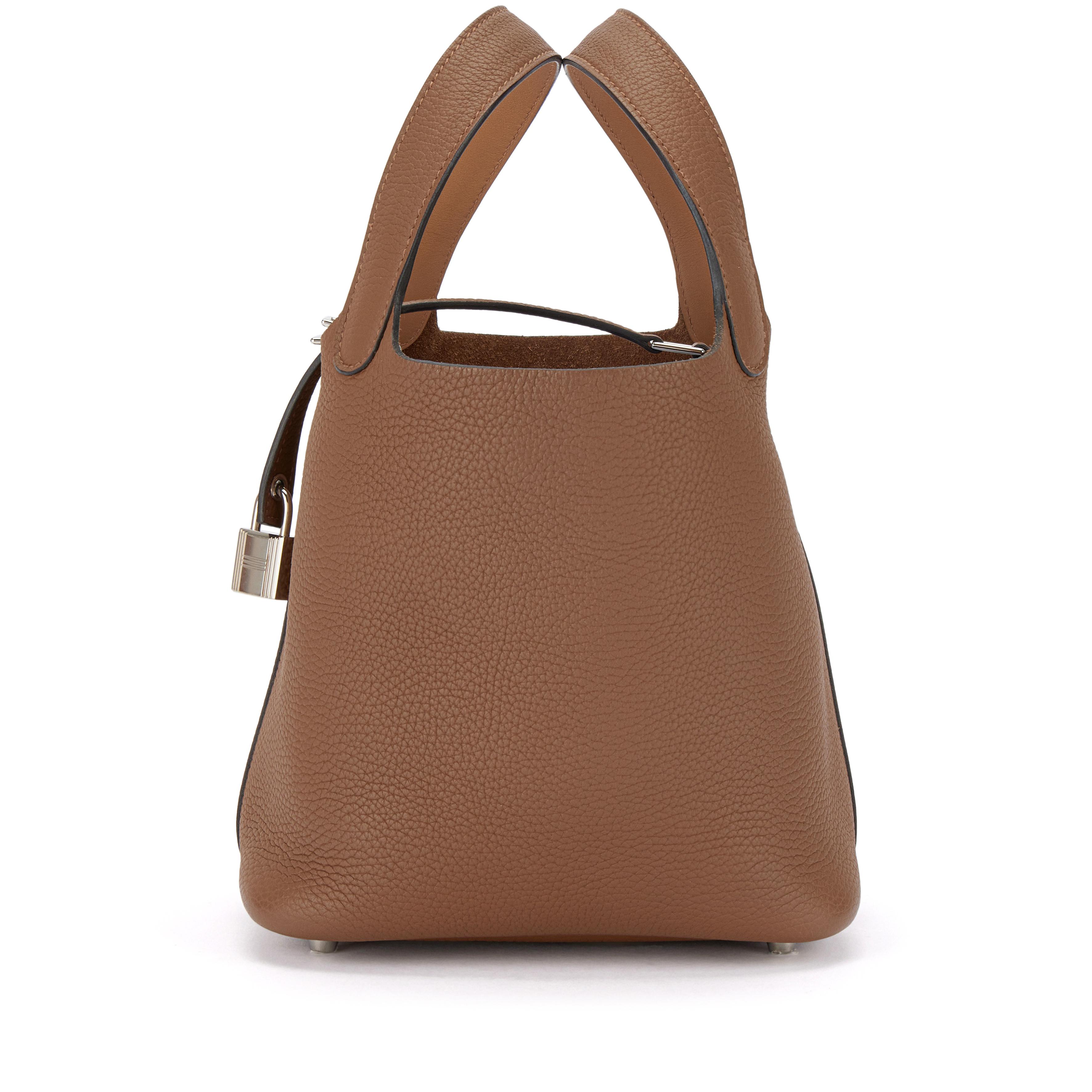 Hermès Alezan Clemence And Biscuit Swift Verso Picotin Lock 18