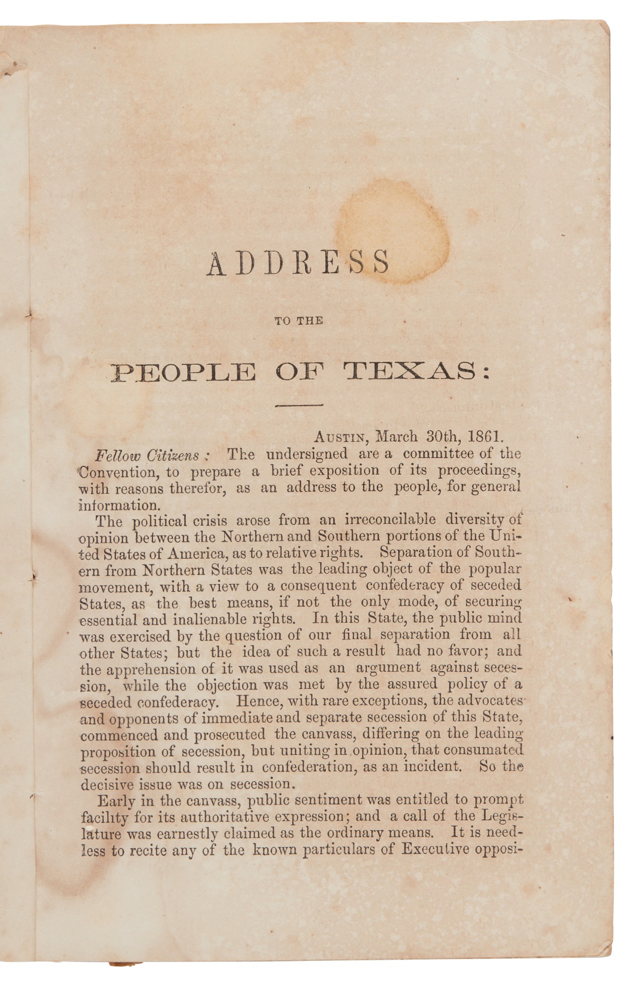 Texas The secession constitution, the Constitution of the Confederate