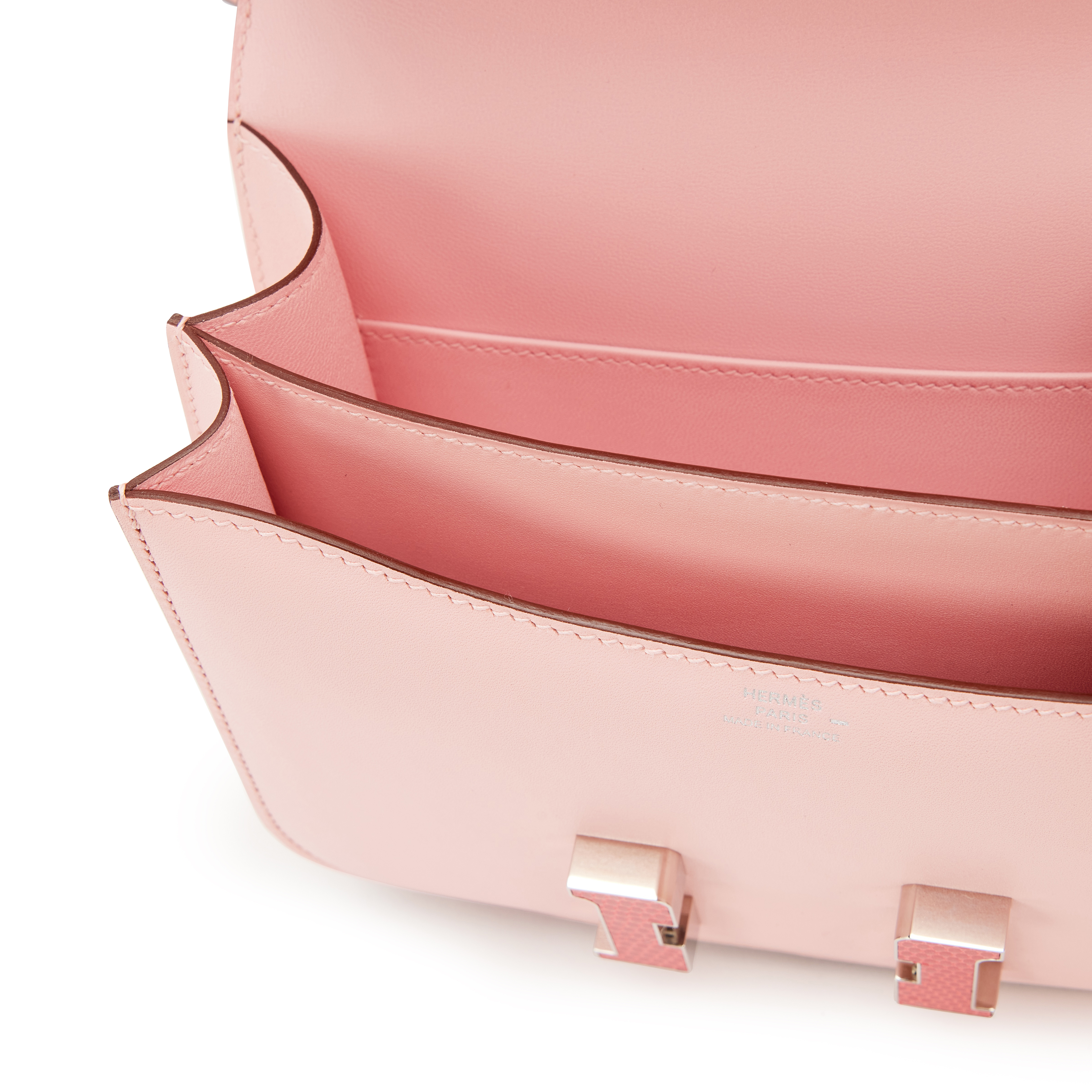 Hermès Rose Sakura Tadelakt Bougainvillier Lizard Mini Constance
