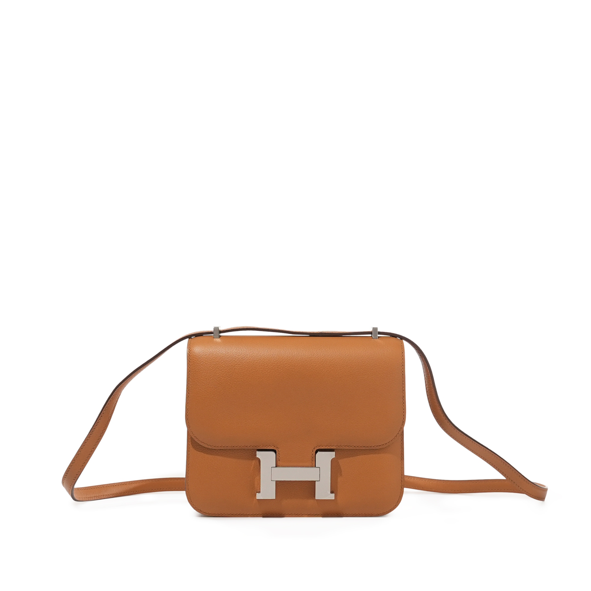 Hermès Caramel Evercolor And Rose D'Ete Mini Constance 18