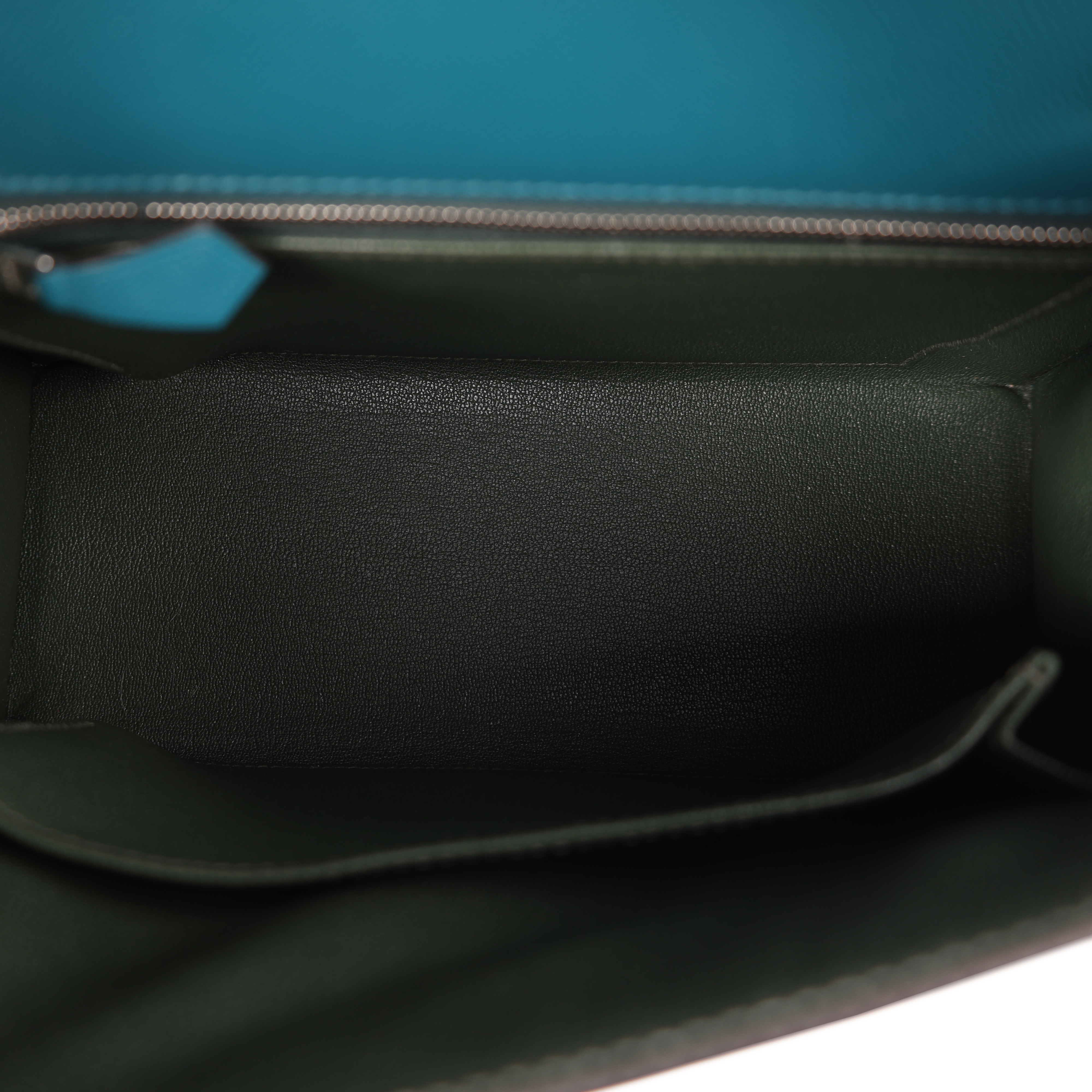Hermès Vert Bosphore And Vert Fonce Madame Verso Sellier Kelly 25