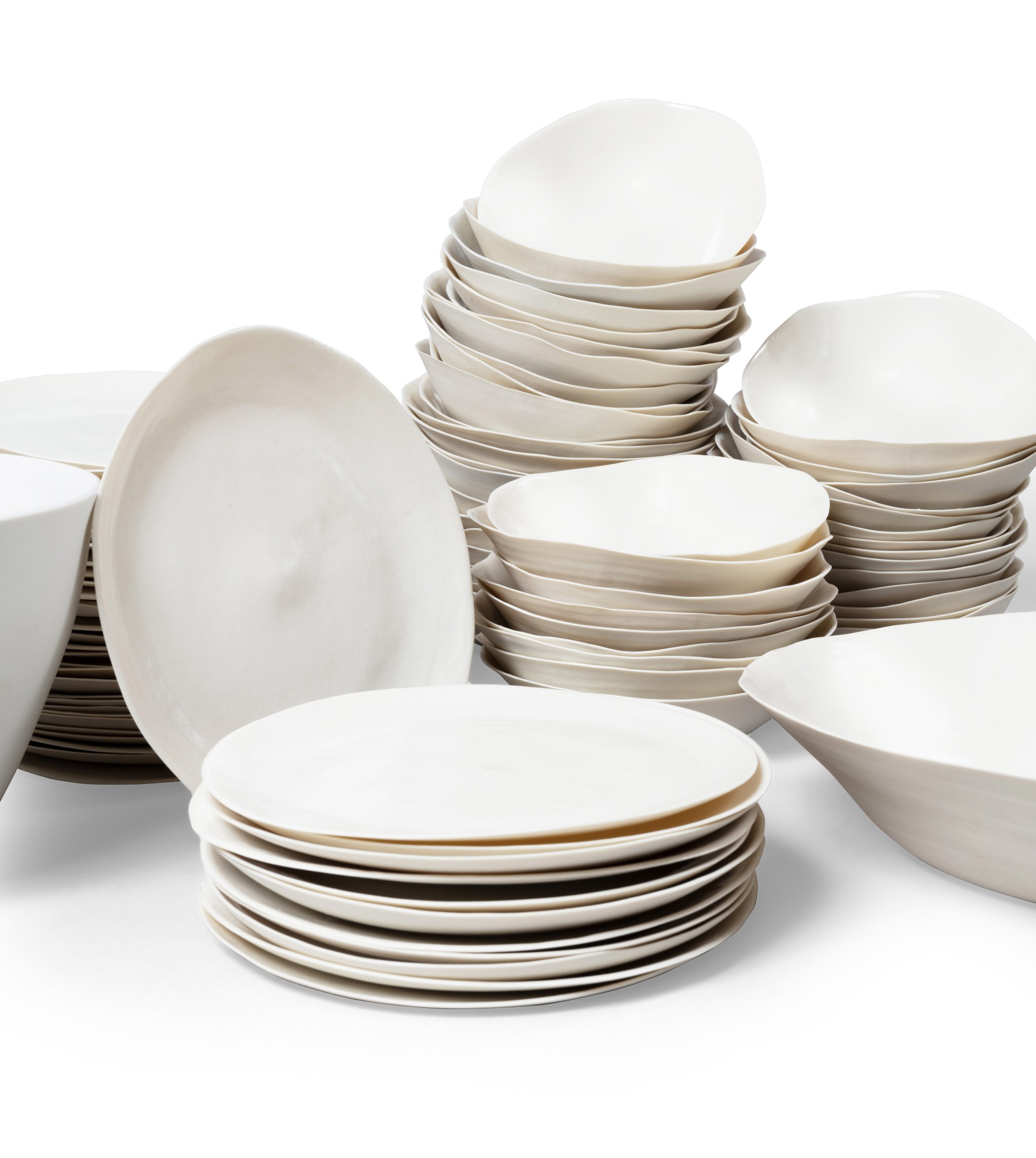 Part of an unglazed porcelain table service, modern Partie de service