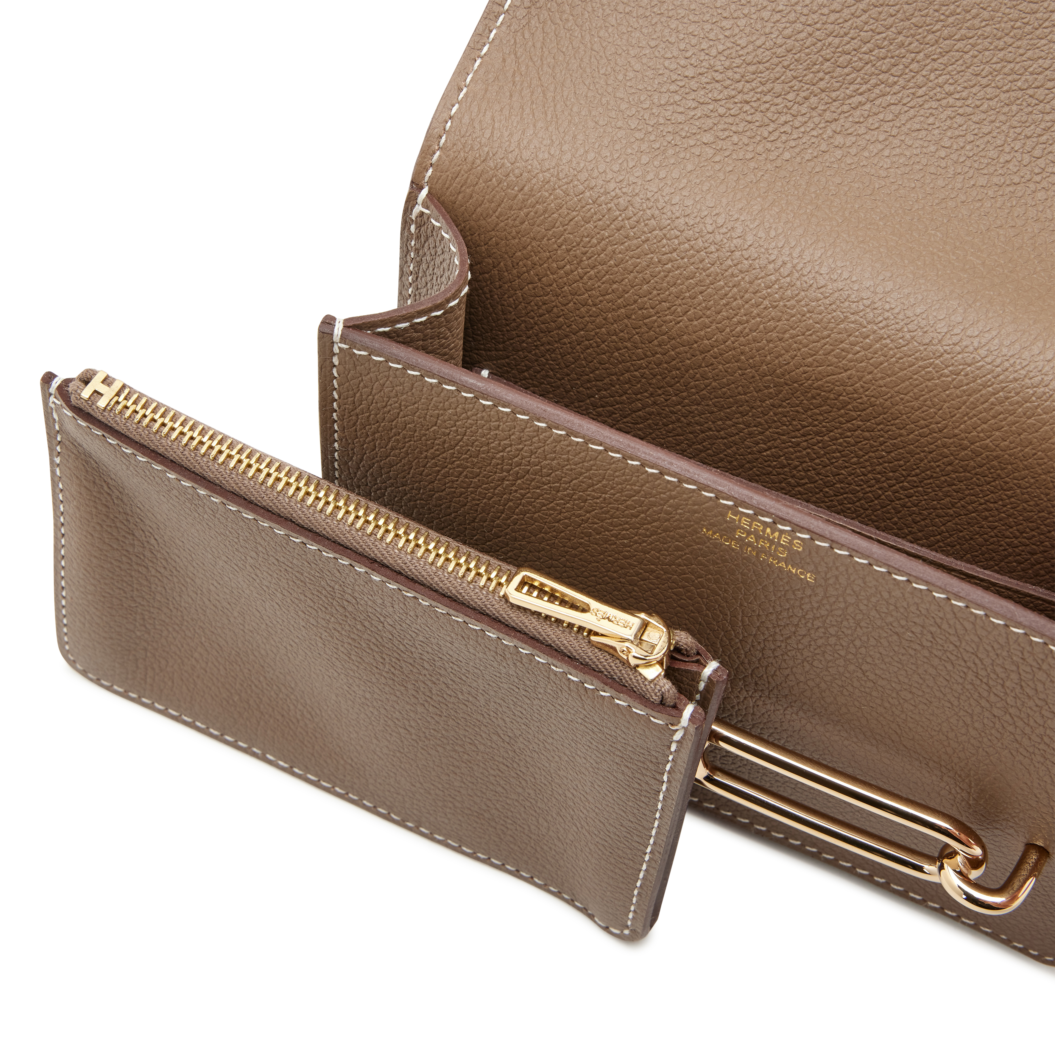 【カラバリ有！】HERMES Hermesnap wallet／Etoupe Hermes Hermesnap Wallet Etoupe Epsom Palladium Hardware
