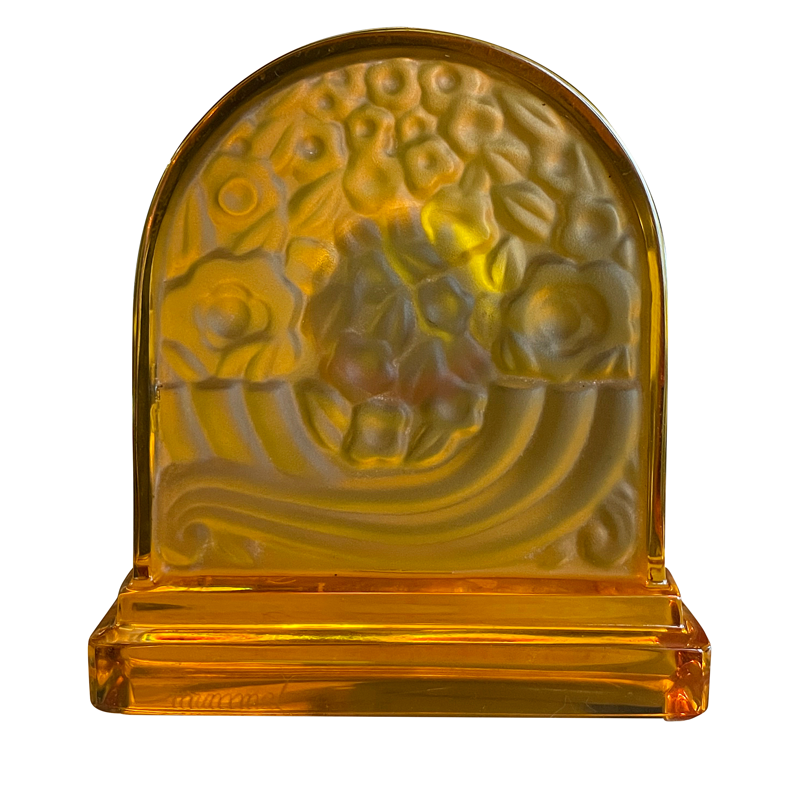 Baccarat French Crystal Basket Of Abundance Desk Clock Available