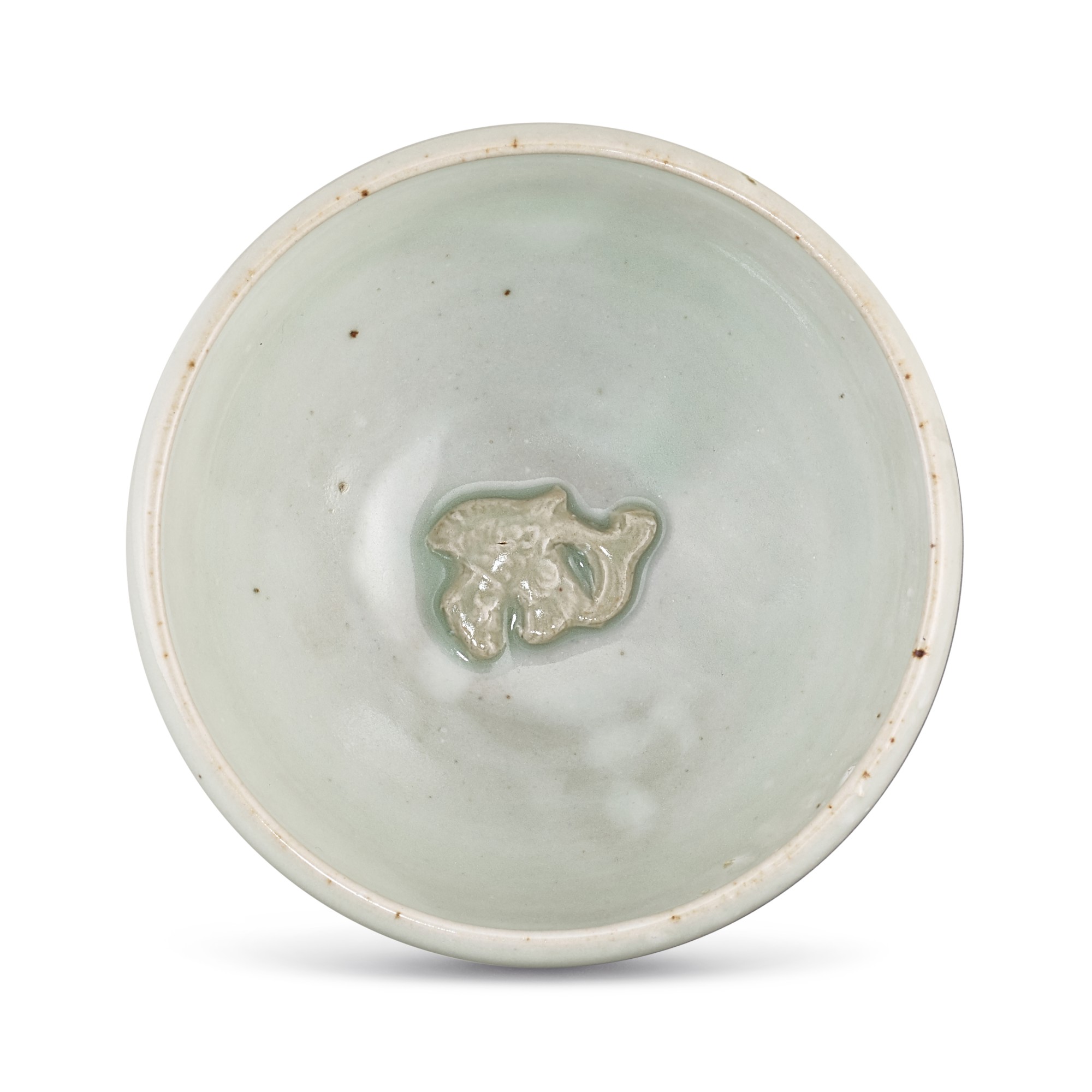 A moulded Yaozhou moonwhite glazed 'fish' bowl, Northern Song Jin