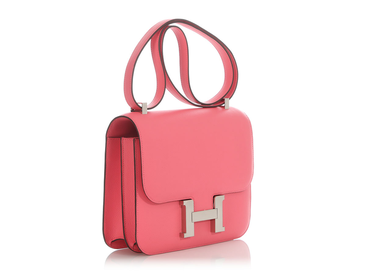 紅朱砂　亀甲EC Hermès Rose Azalee Evercolor Constance 24 Palladium Hardware, 2019
