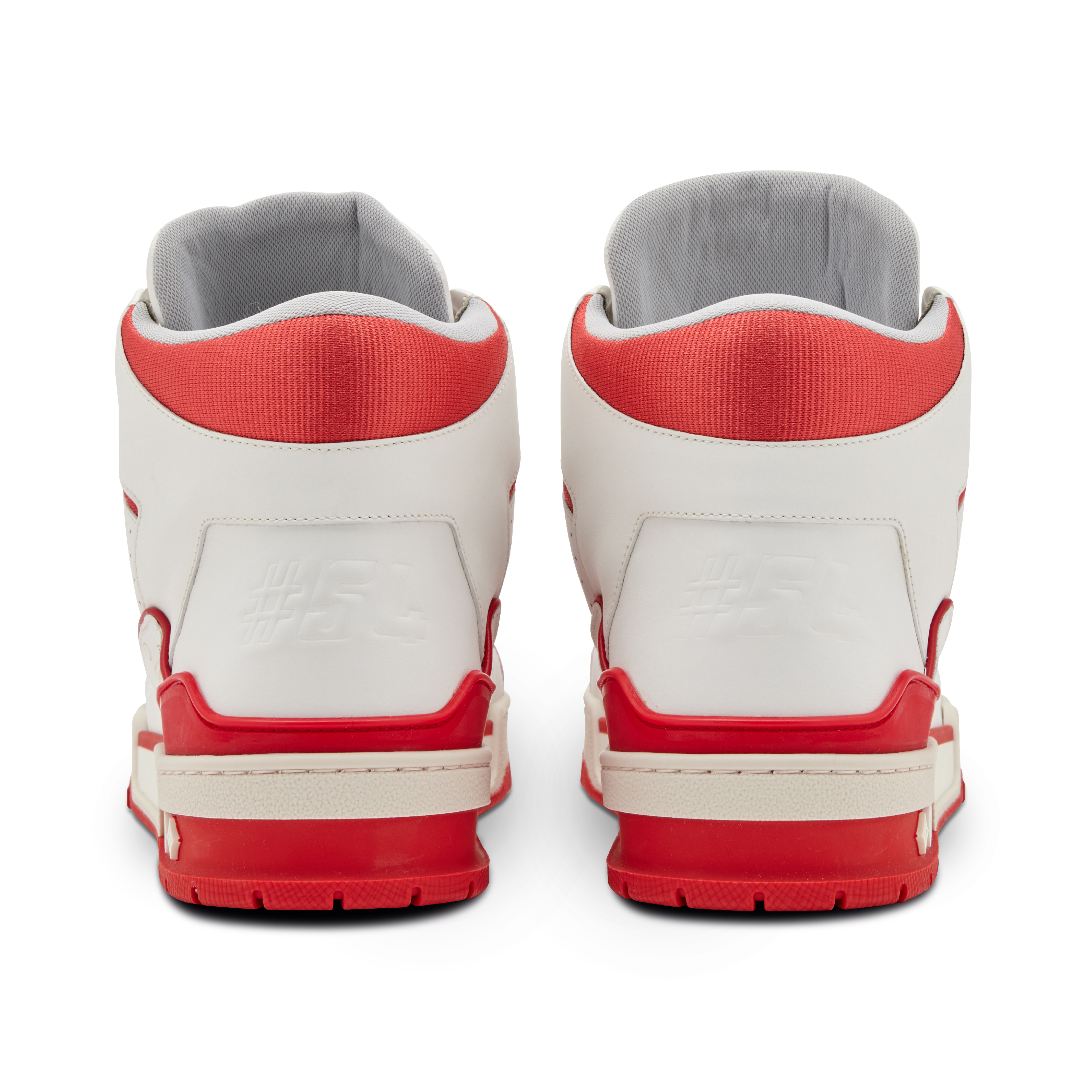 Louis Vuitton LV TRAINER SNEAKER MID TOP W/BOX Men’s UK size 8 Red White RARE! Louis Vuitton LV TRAINER SNEAKER MID TOP W/BOX Men main image 3