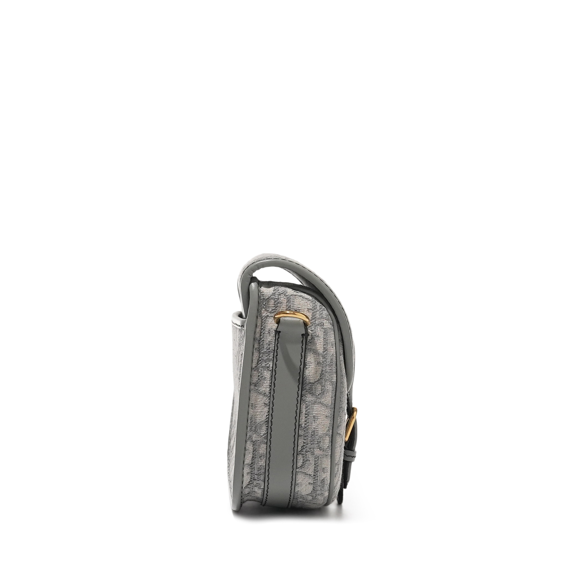 Christian Dior Grey Oblique Canvas Medium Bobby Bag Gold Hardware