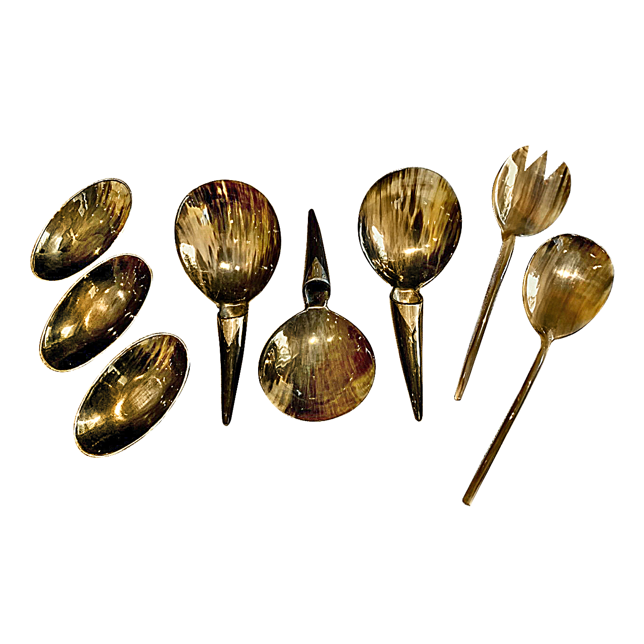 Vintage Horn And Silver Serving Set Available For Immediate Sale At
