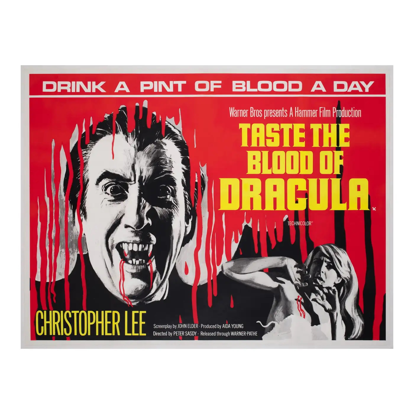 90s デッドTASTE THE BLOOD OF DRACULA 大判ポスター vintage-british-taste-the-