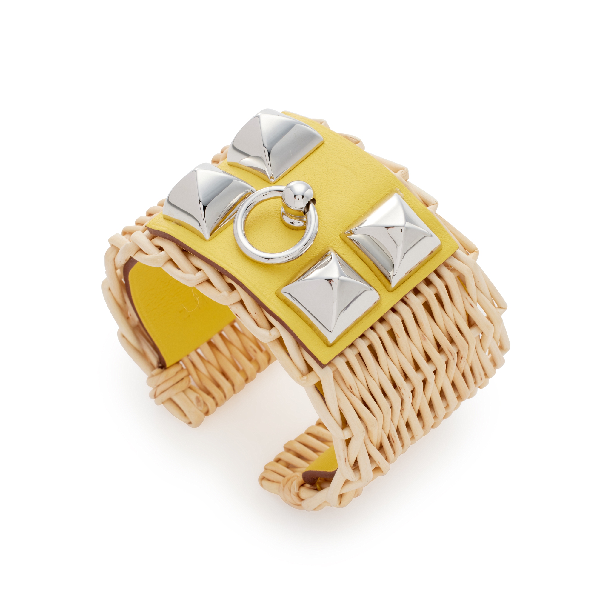 Hermès Jaune De Naples Swift And Osier Wicker Medor Picnic CDC Collier