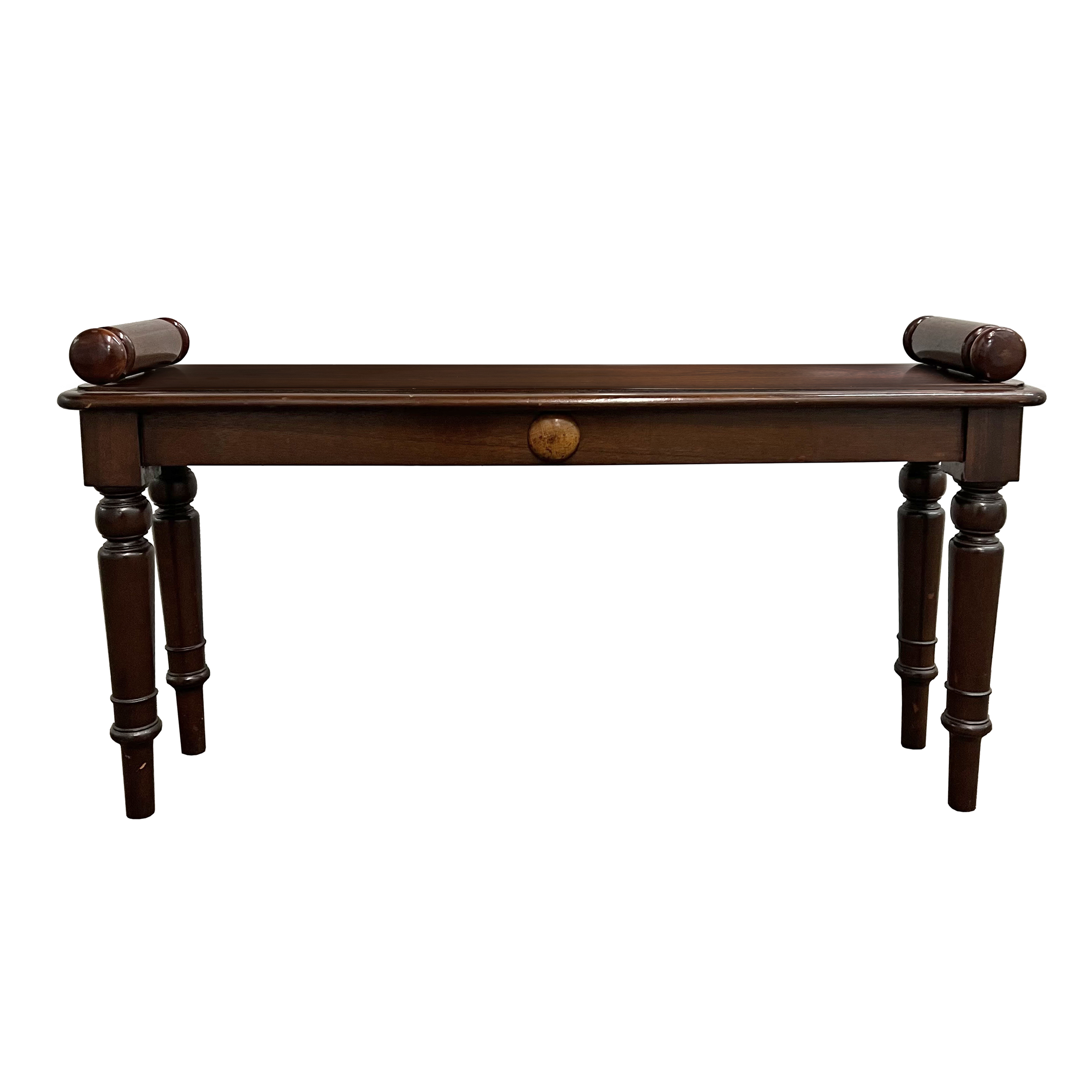 Vintage English Rolling Pin Hall Bench Available For Immediate Sale At