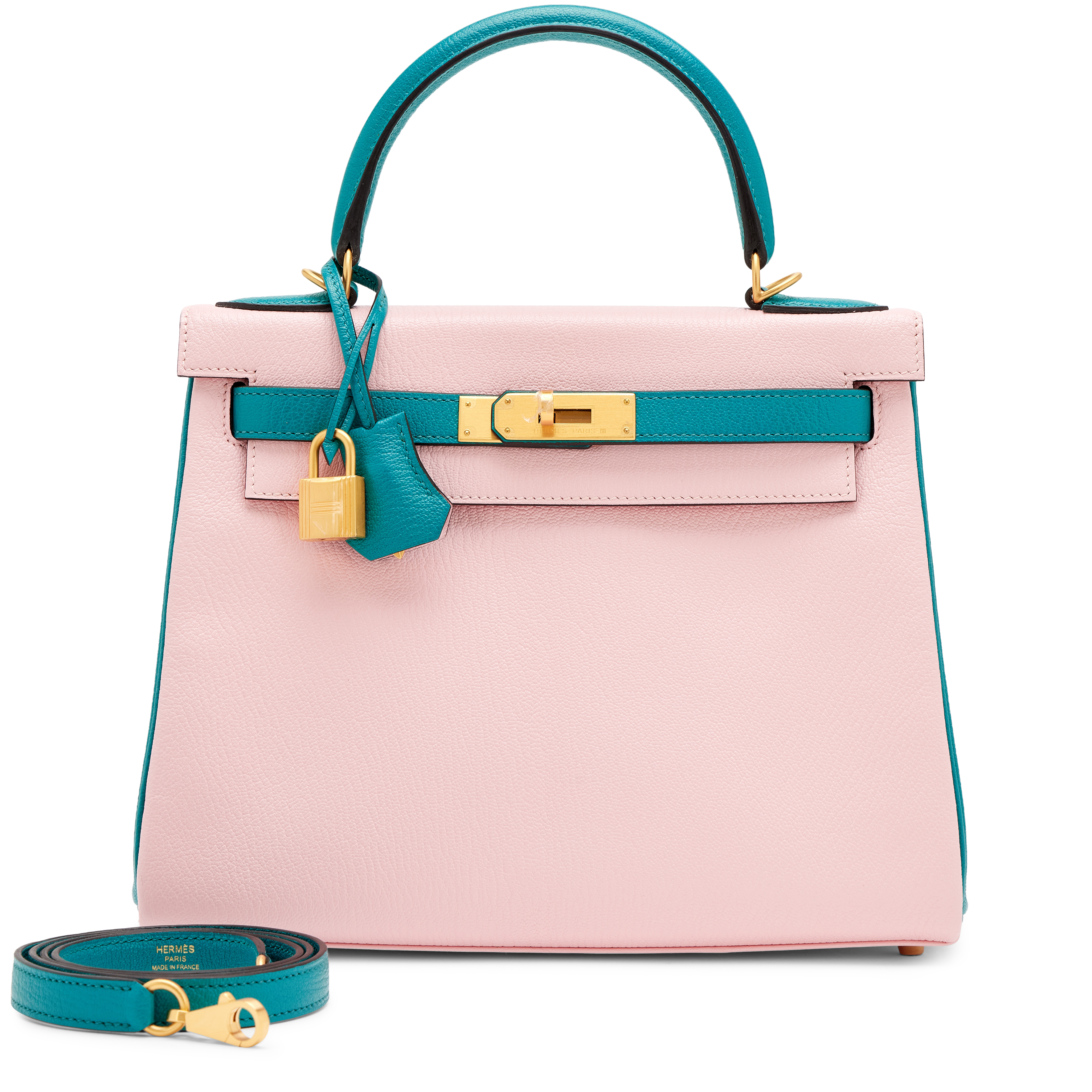 Hermès Rose Sakura Bleu Paon Chèvre Mysore Special Order HSS