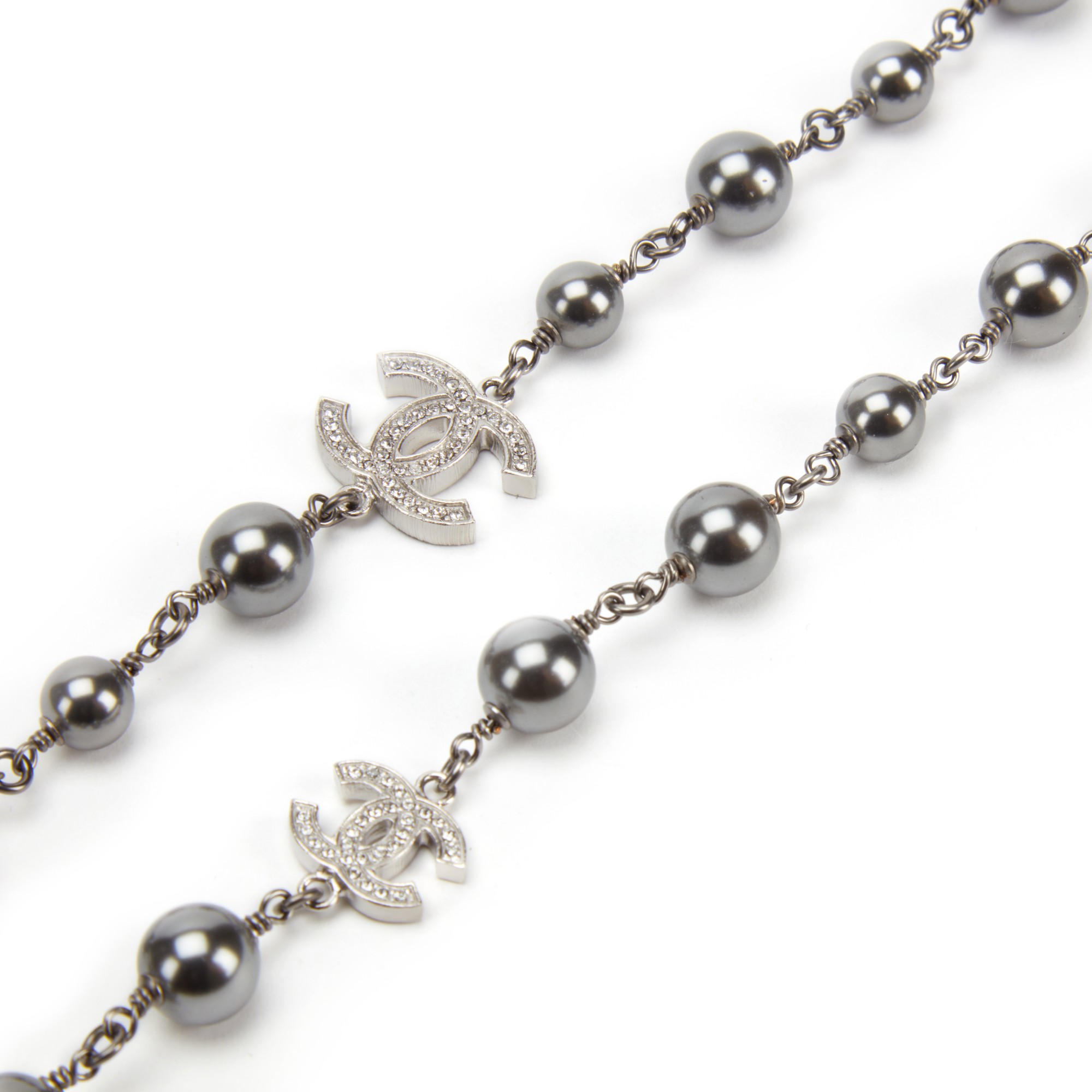 韓国発【ROAJU】[silver925] clear pearl chain necklace/追跡付 925 Sterling Silver Black Mother of Pear Boublet Bujukan