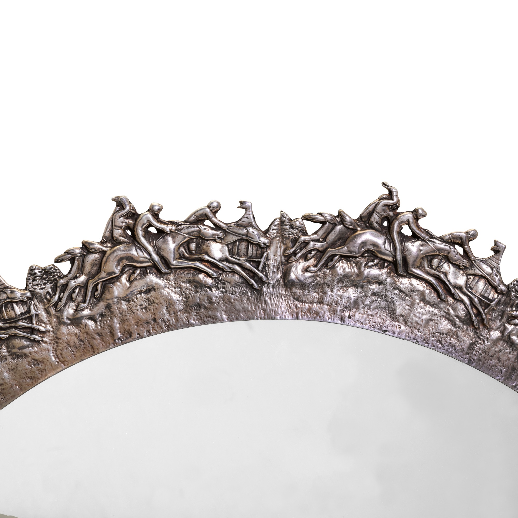 AN ELECTROPLATED MIRROR PLATEAU, JOHN TURTON & CO OF SHEFFIELD, LATE