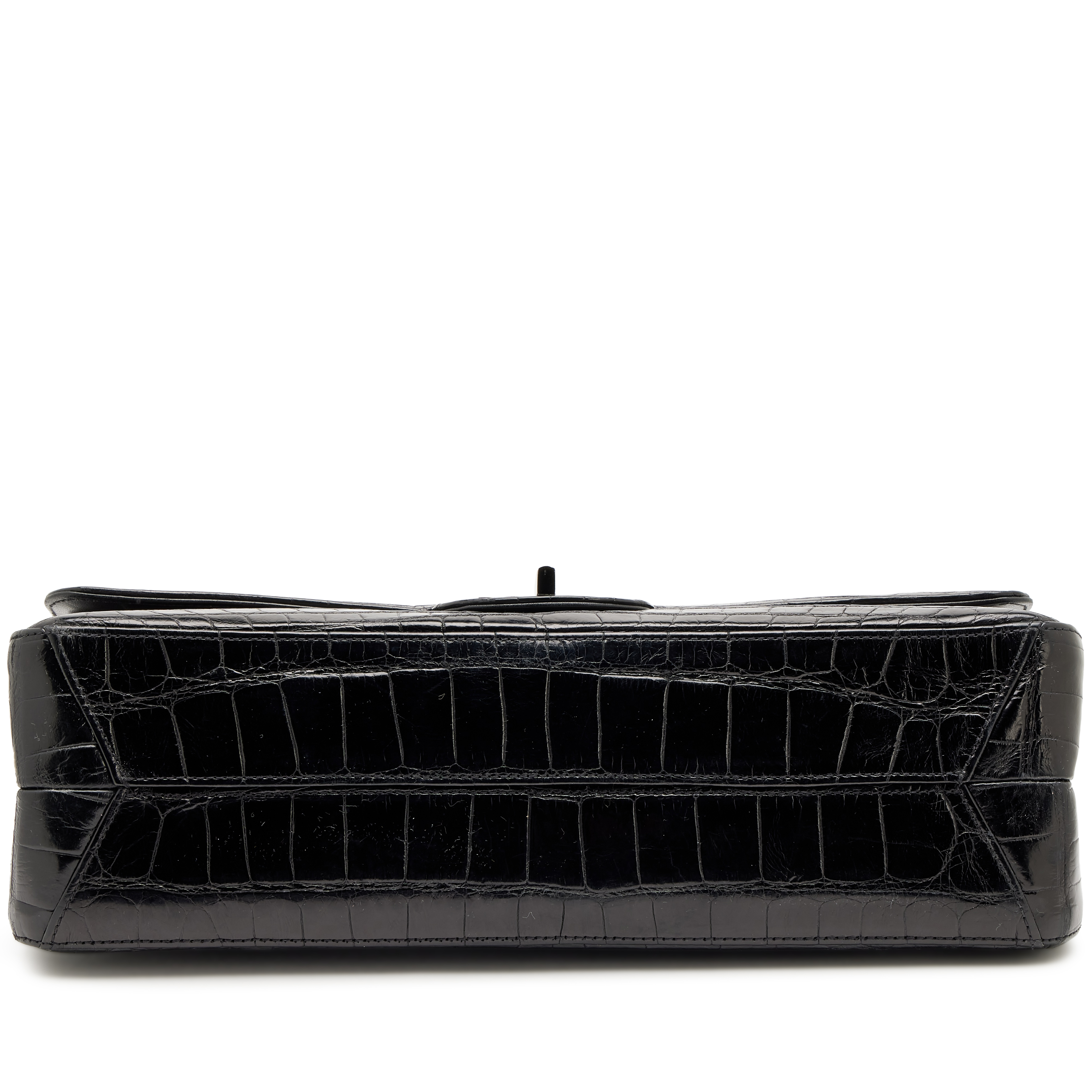 Chanel So Black Alligator 2.55 Reissue 227 Double Flap Bag