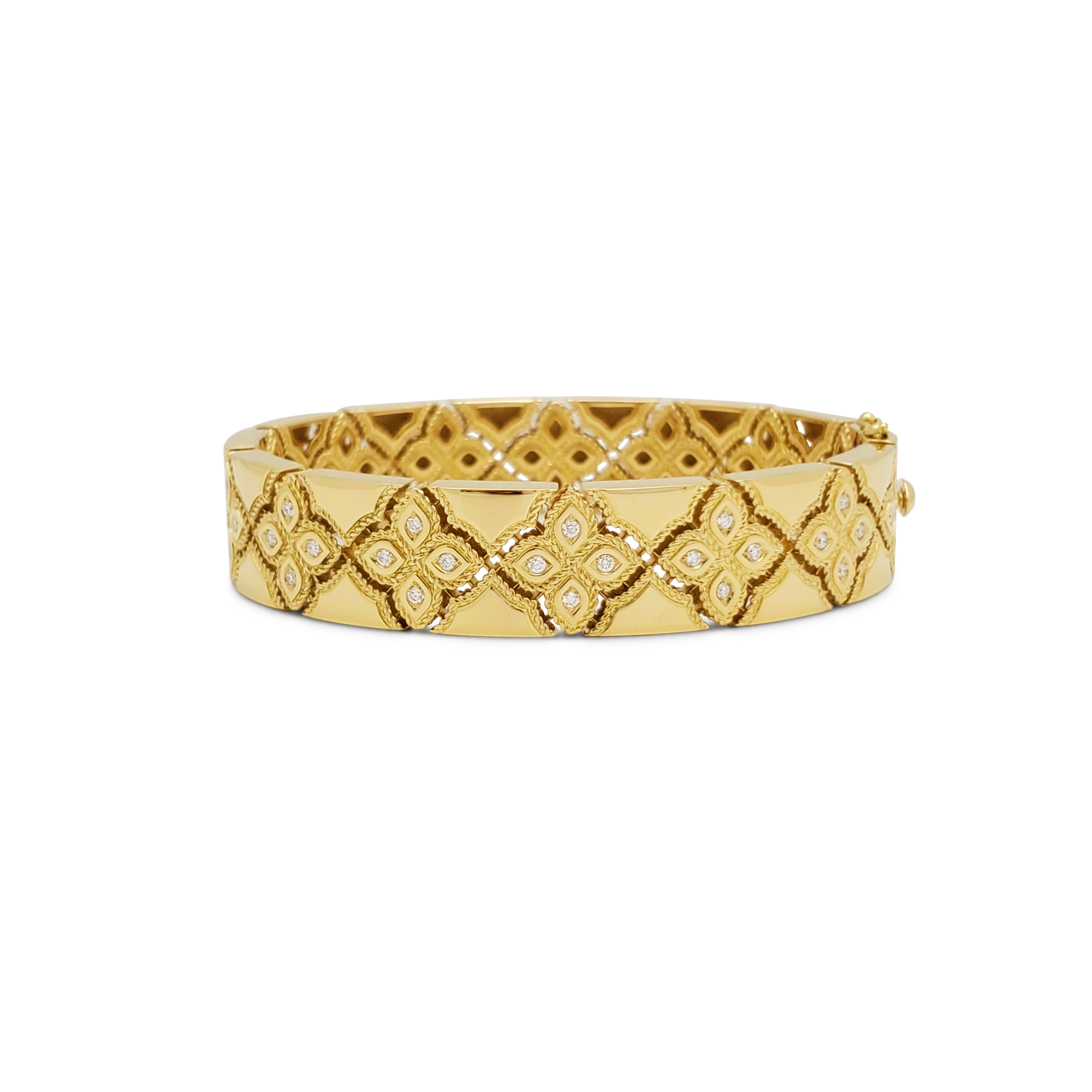 Roberto Coin Gold And Diamond Princess Link Bracelet Available