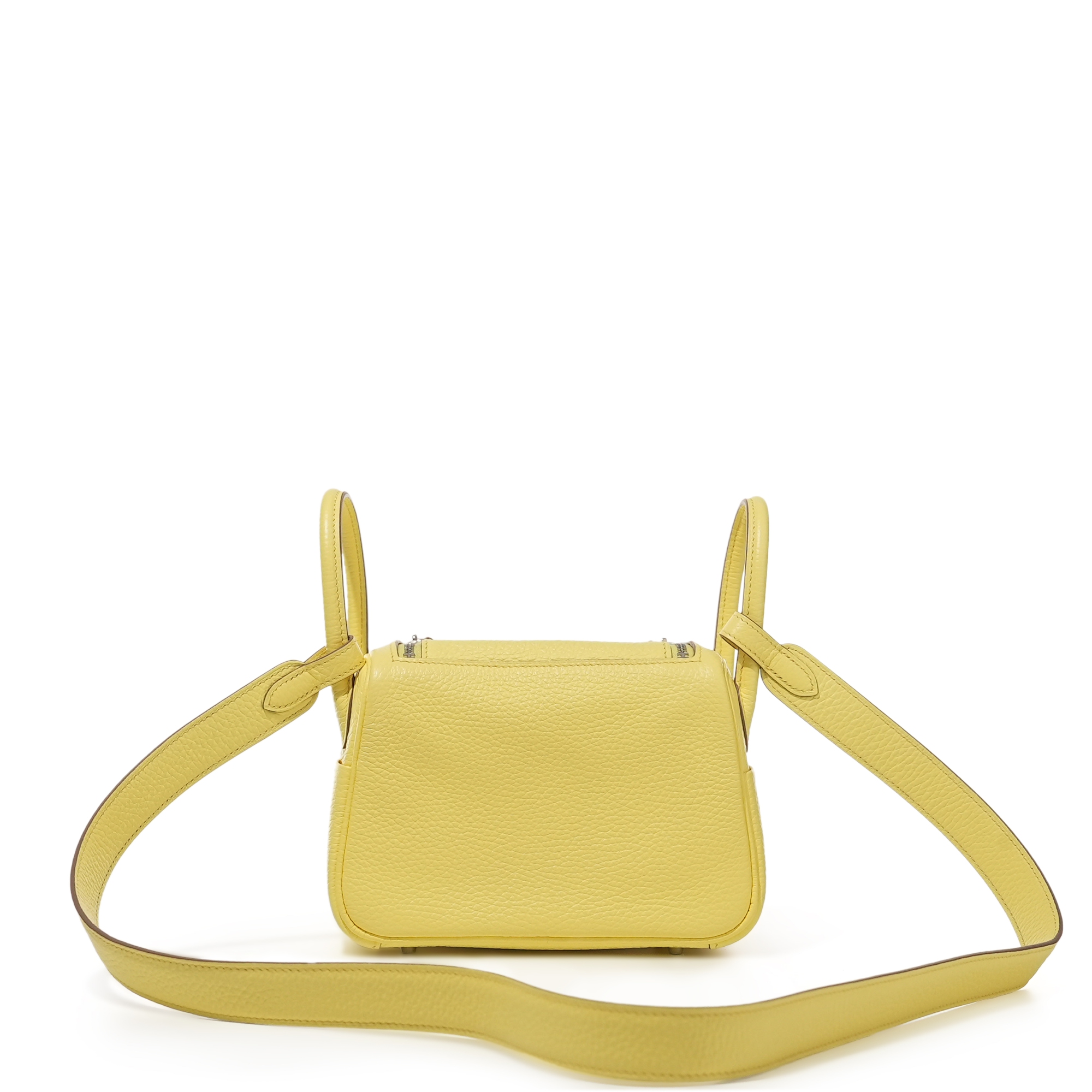 Hermès Limoncello Clemence Mini Lindy 20 Palladium Hardware, 2023