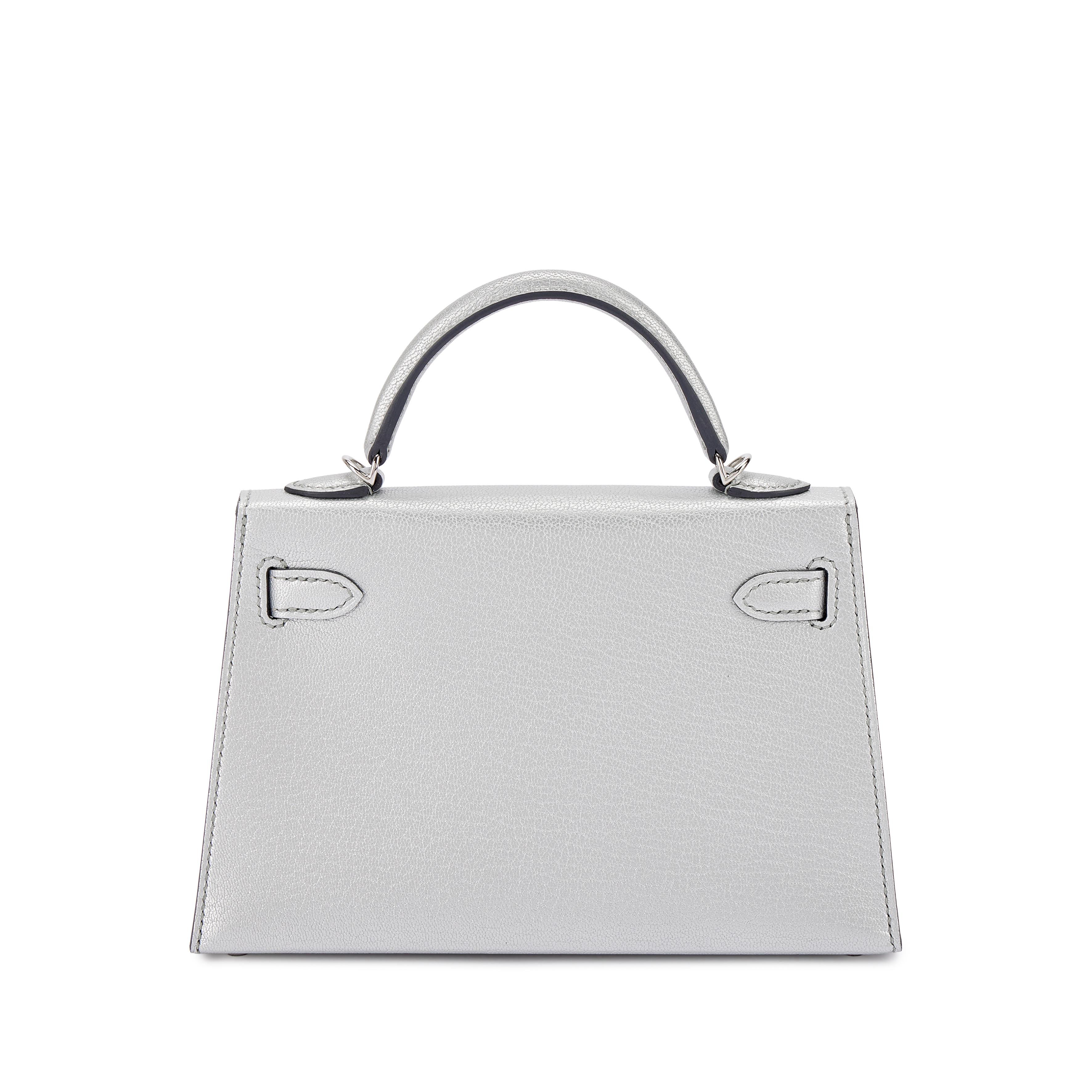 Hermès Limited Edition Gris Argenté Chèvre Chamkilight Metallic