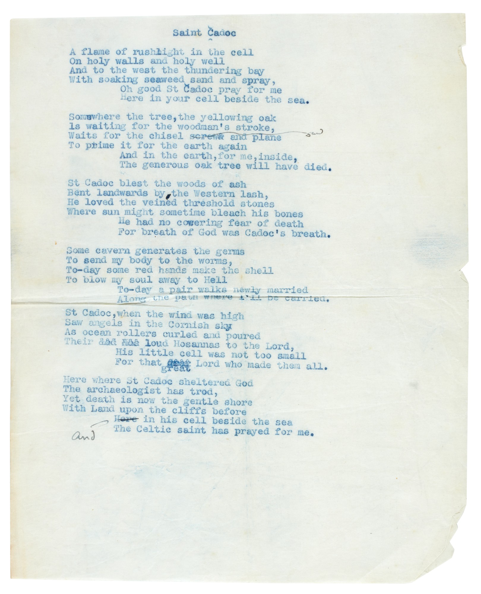 John Betjeman | Five autograph manuscript and typescript poems | Books ...