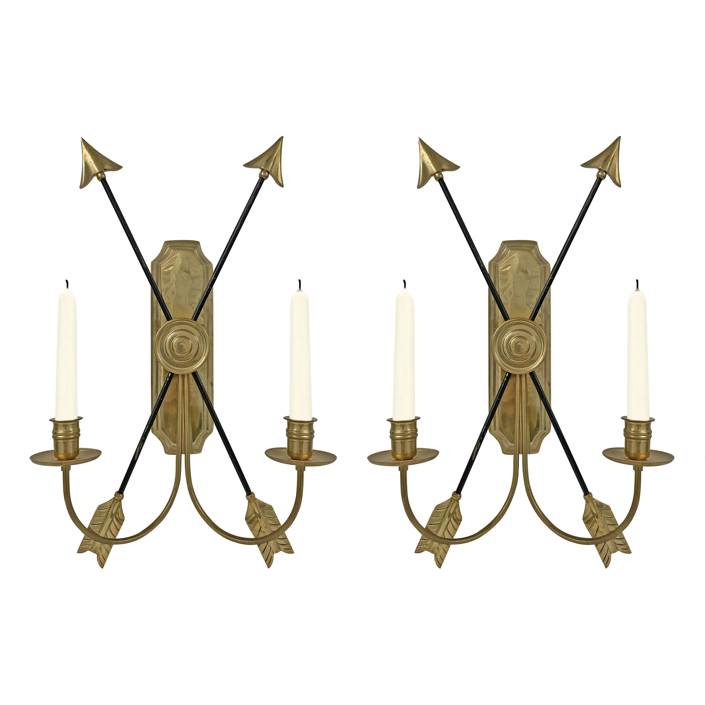 Vintage Regency Style TwoArm Candle Sconces Available For Immediate