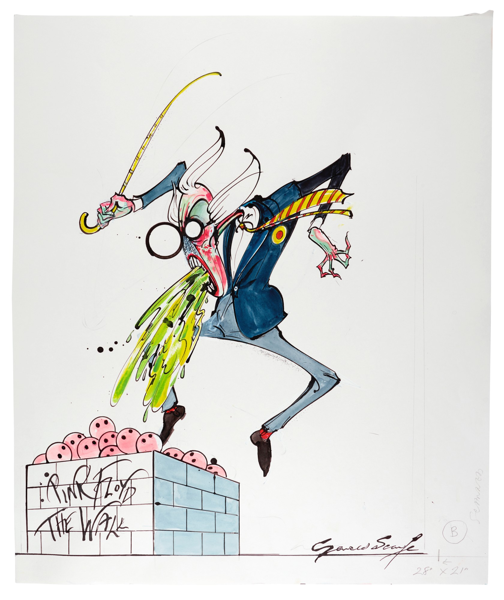 GERALD SCARFE PINK FLOYD’S “THE WALL” TEACHER Made in Britain