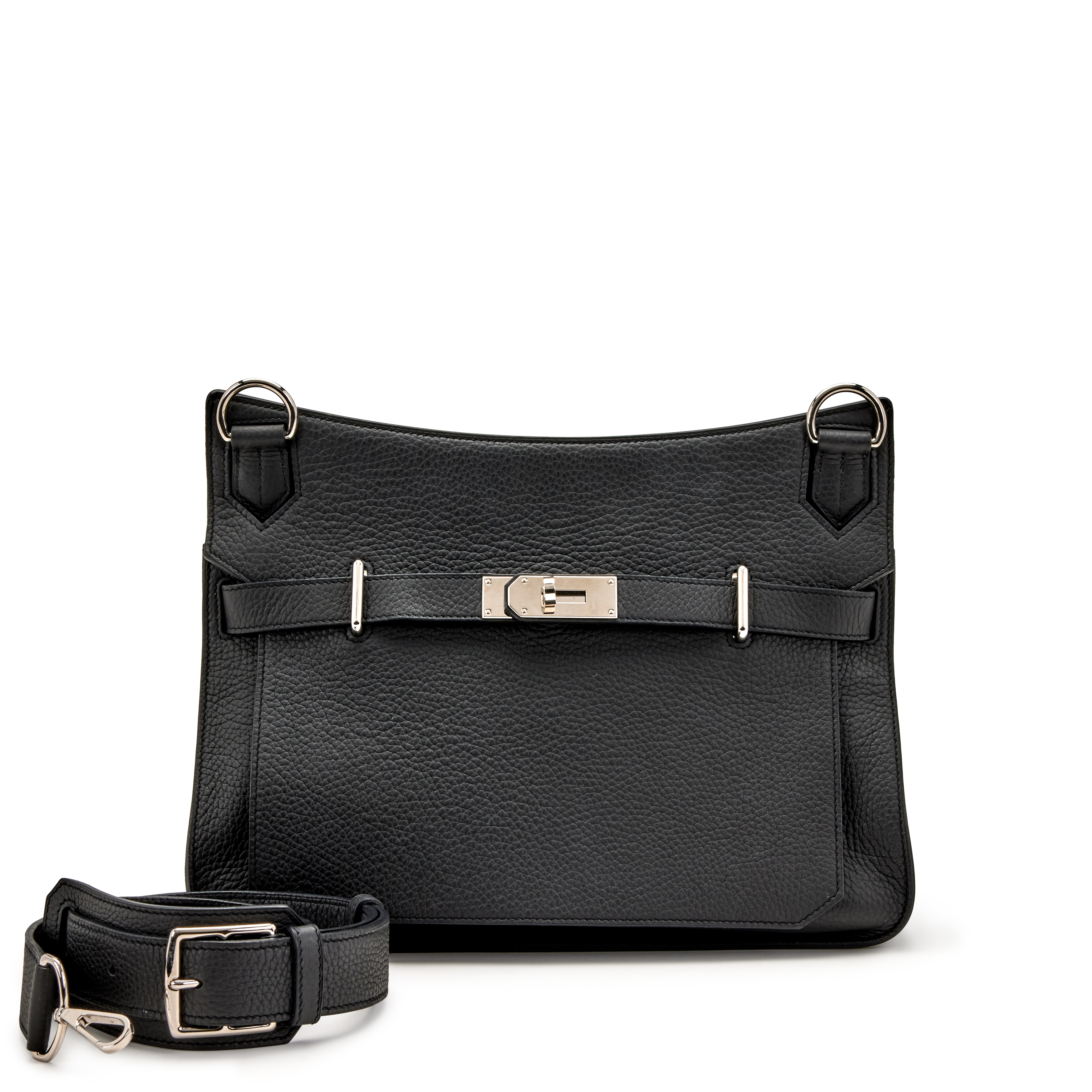 Hermès Black Clemence Jypsiere 34 Palladium Hardware, 2015