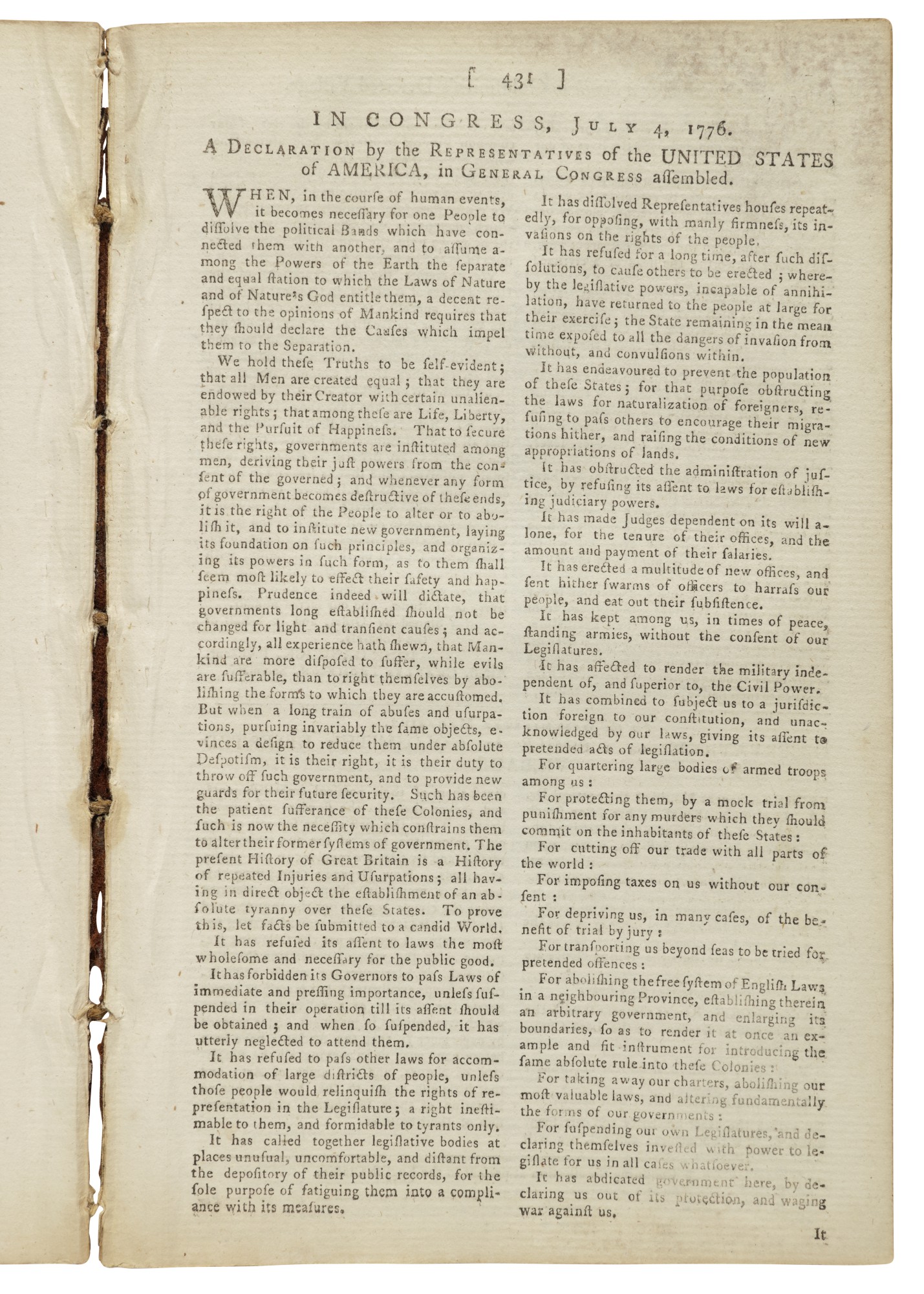 the-declaration-of-independence-in-congress-july-4-1776-a