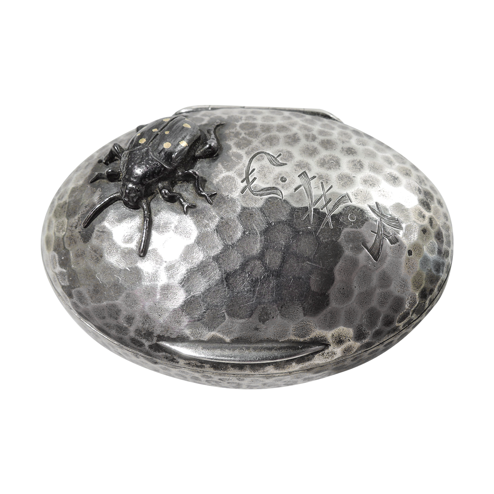 ティファニー　びっくり箱　シルバー　ピエロ　インテリア　silver 銀製　置物 Tiffany & Co. Antique American Hammered Silver Pillbox Available