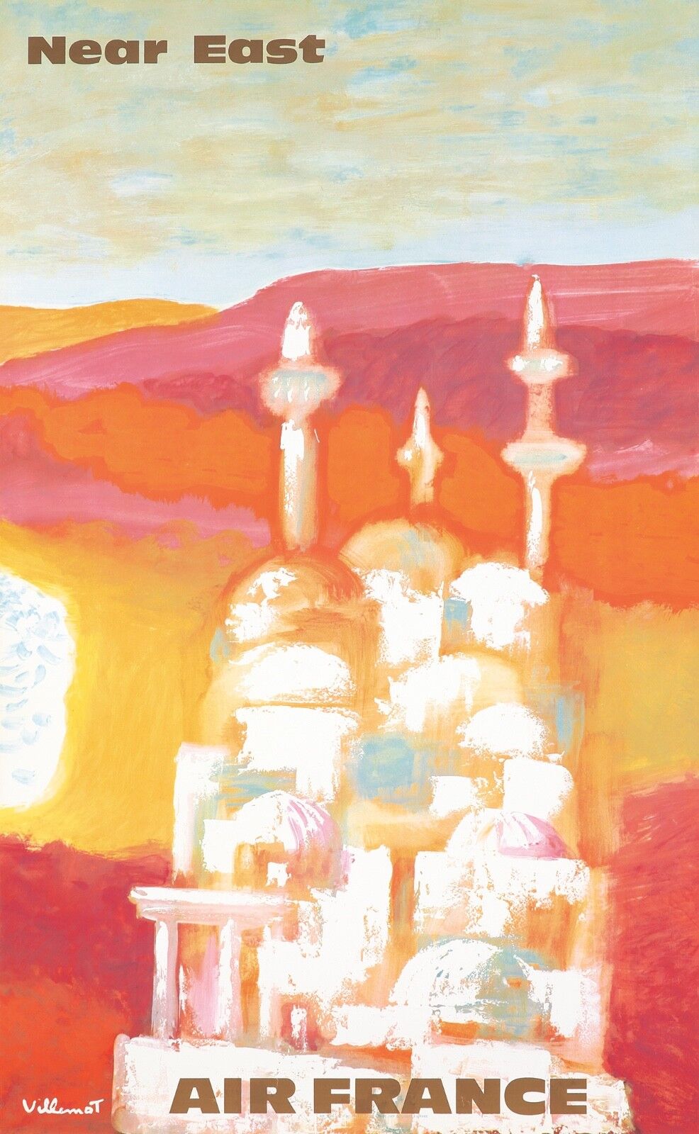 Bernard Villemot Vintage Air France Near East Travel Poster Available