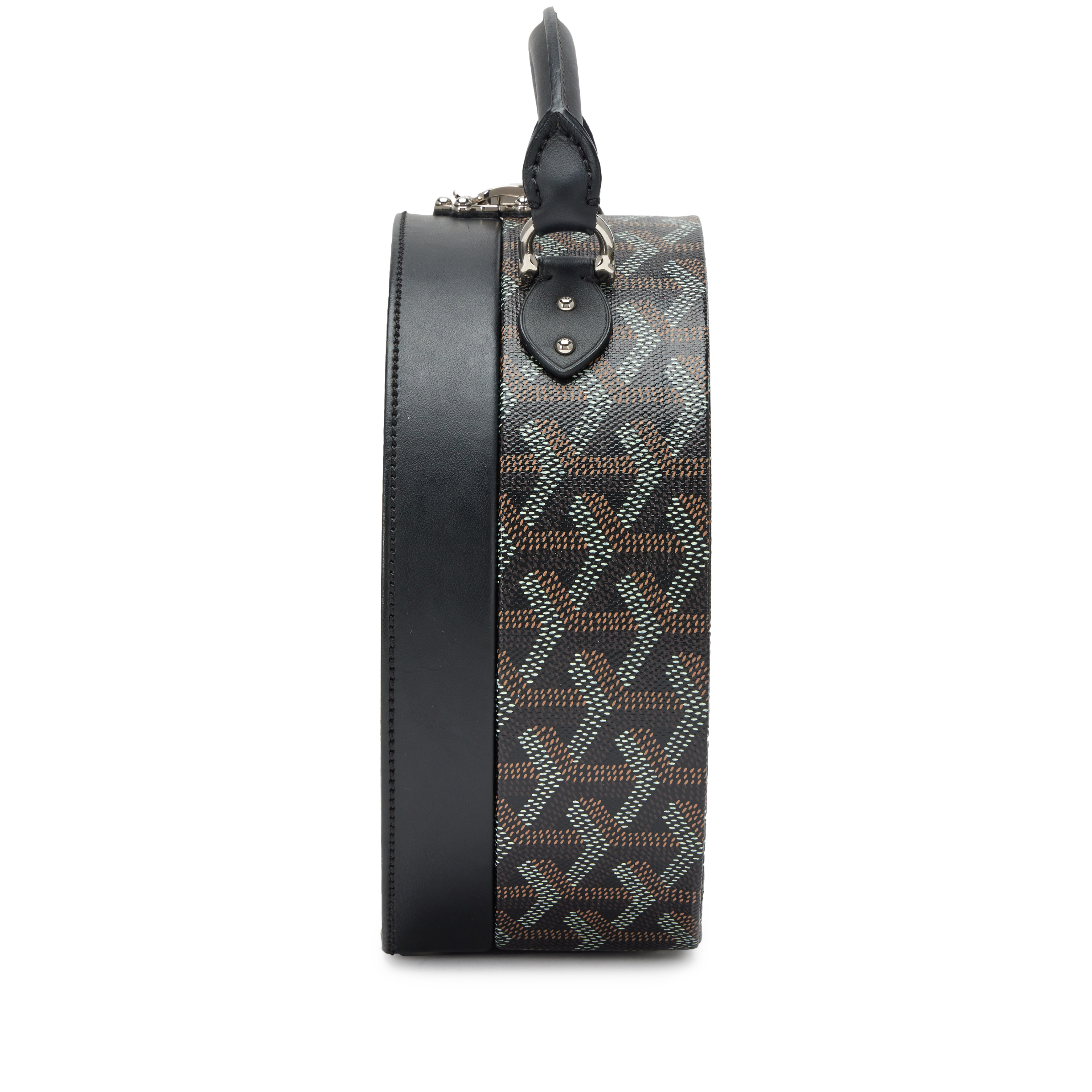 Goyard Black Goyardine Coated Canvas Alto Hatbox Trunk Bag