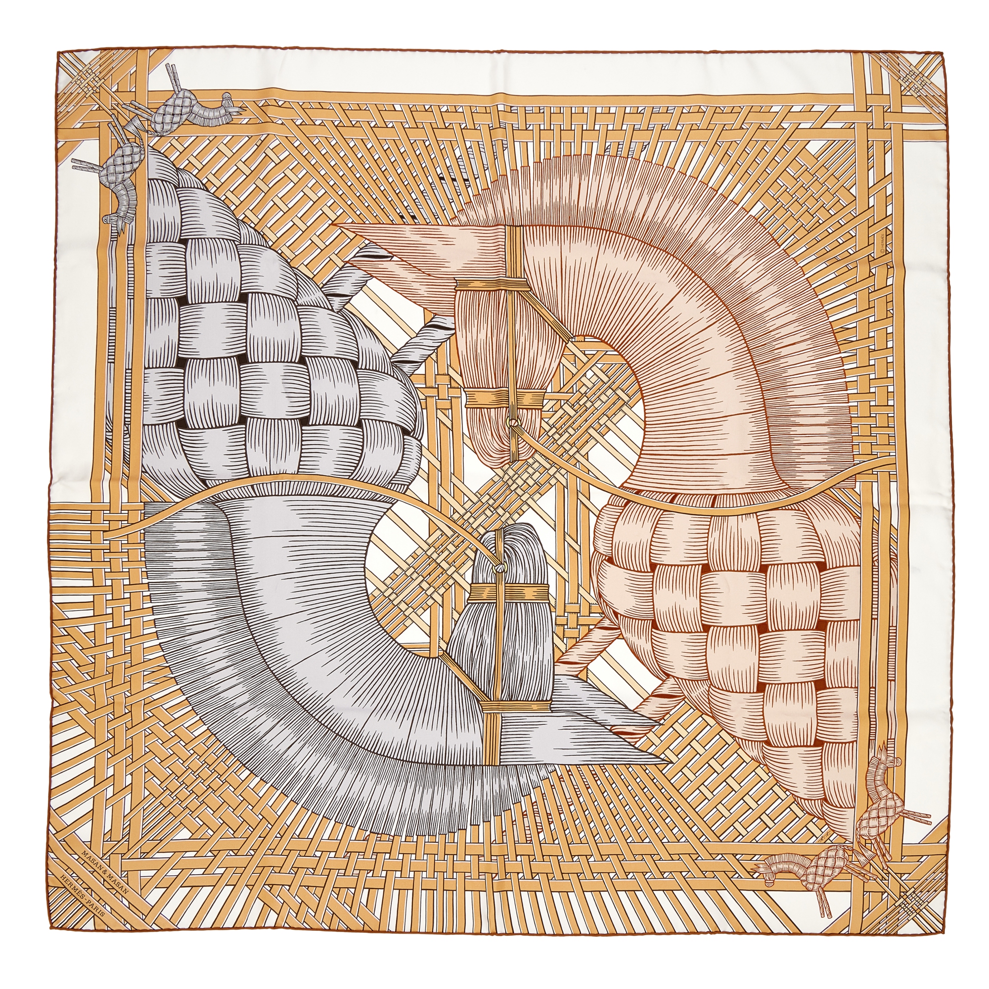 Hermès Multicolor Silk Masan & Masan Scarf 90 Available For 