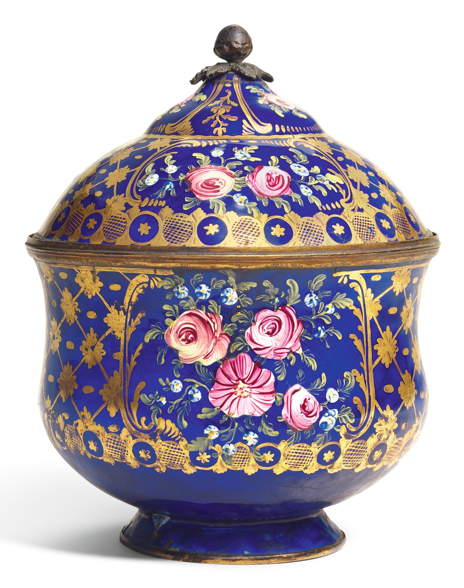 AN OTTOMAN SULEYMANIYEWARE ENAMELLED POT AND COVER, TURKEY, 19TH CENTURY Arts of the Islamic