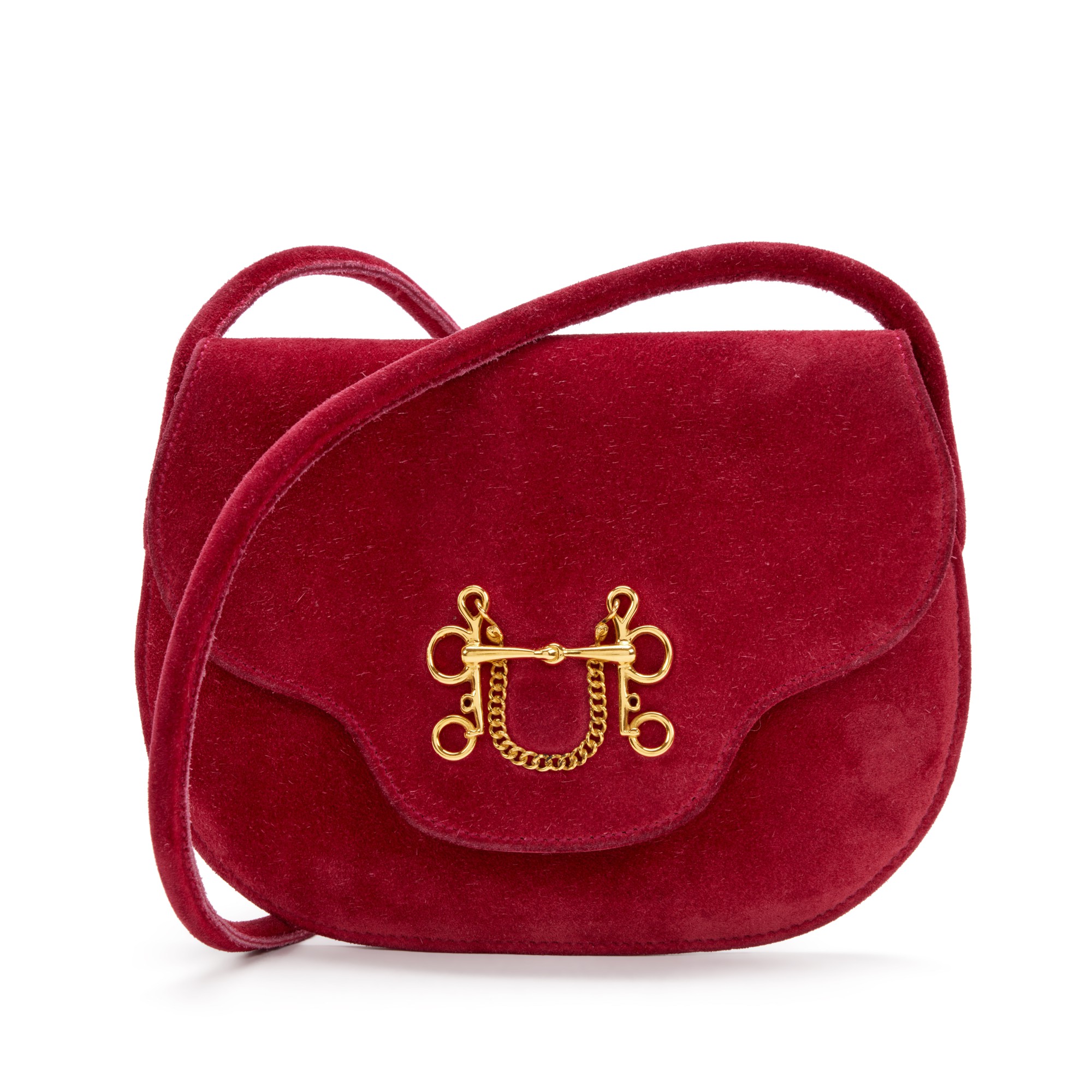 エルメス、ボリダード Hermès Vintage Framboise Doblis Suede Paula Gold Hardware, 1990
