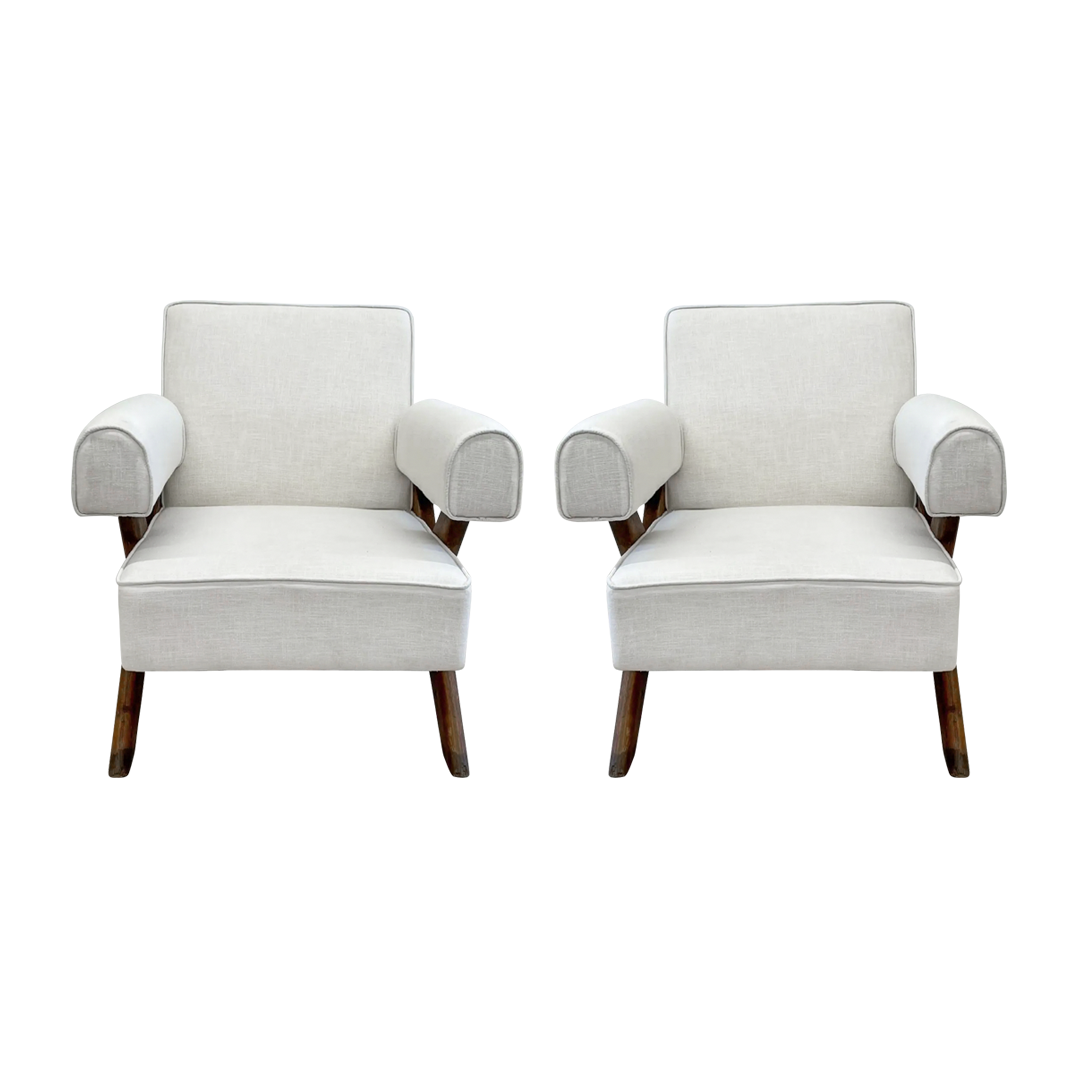 Pierre Jeanneret Vintage Model LC/PJSI48A Armchairs Available For