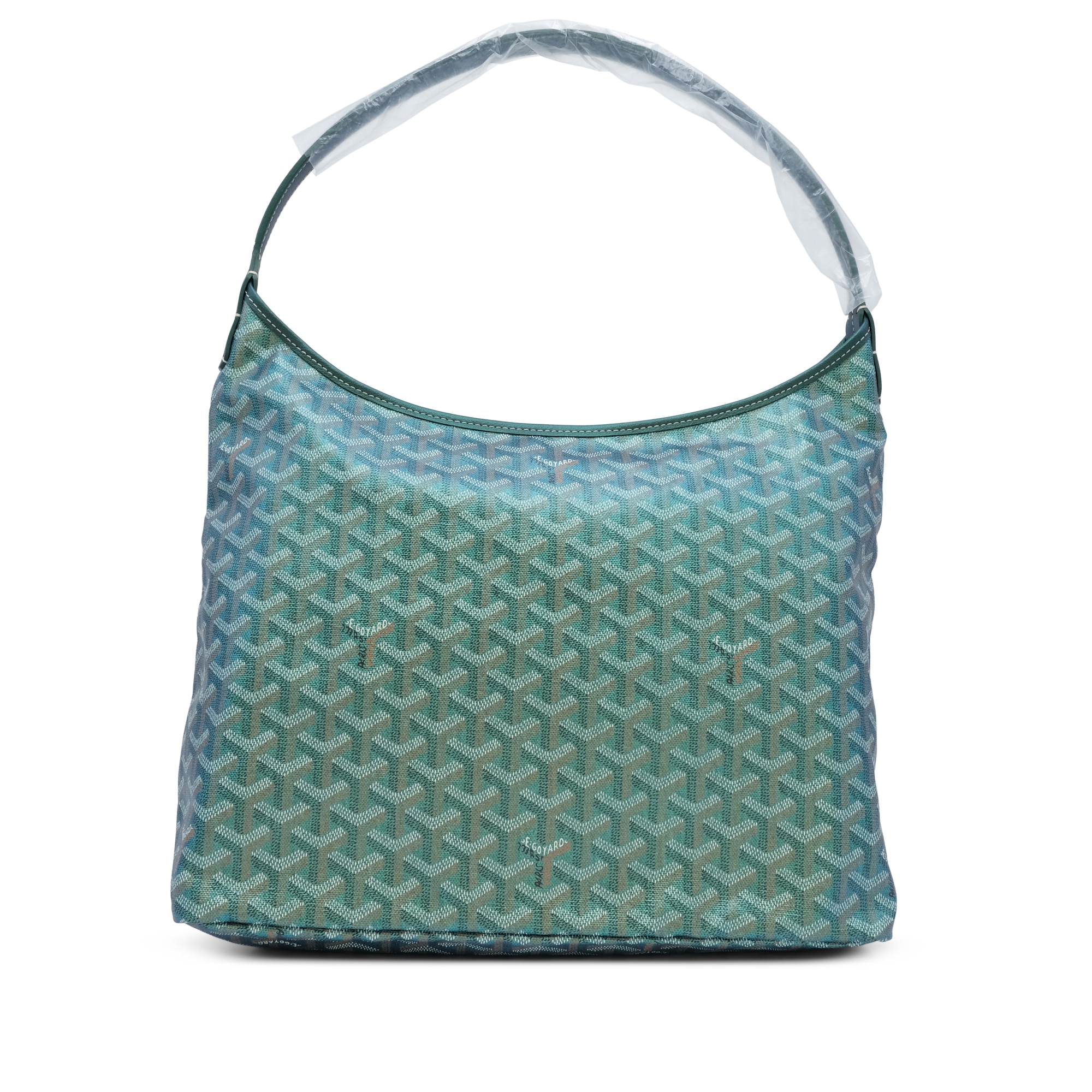 Pearly Green Goyardine Canvas and Chevroches Calfskin Boheme Hobo Bag Palladium Hardware - Image 4