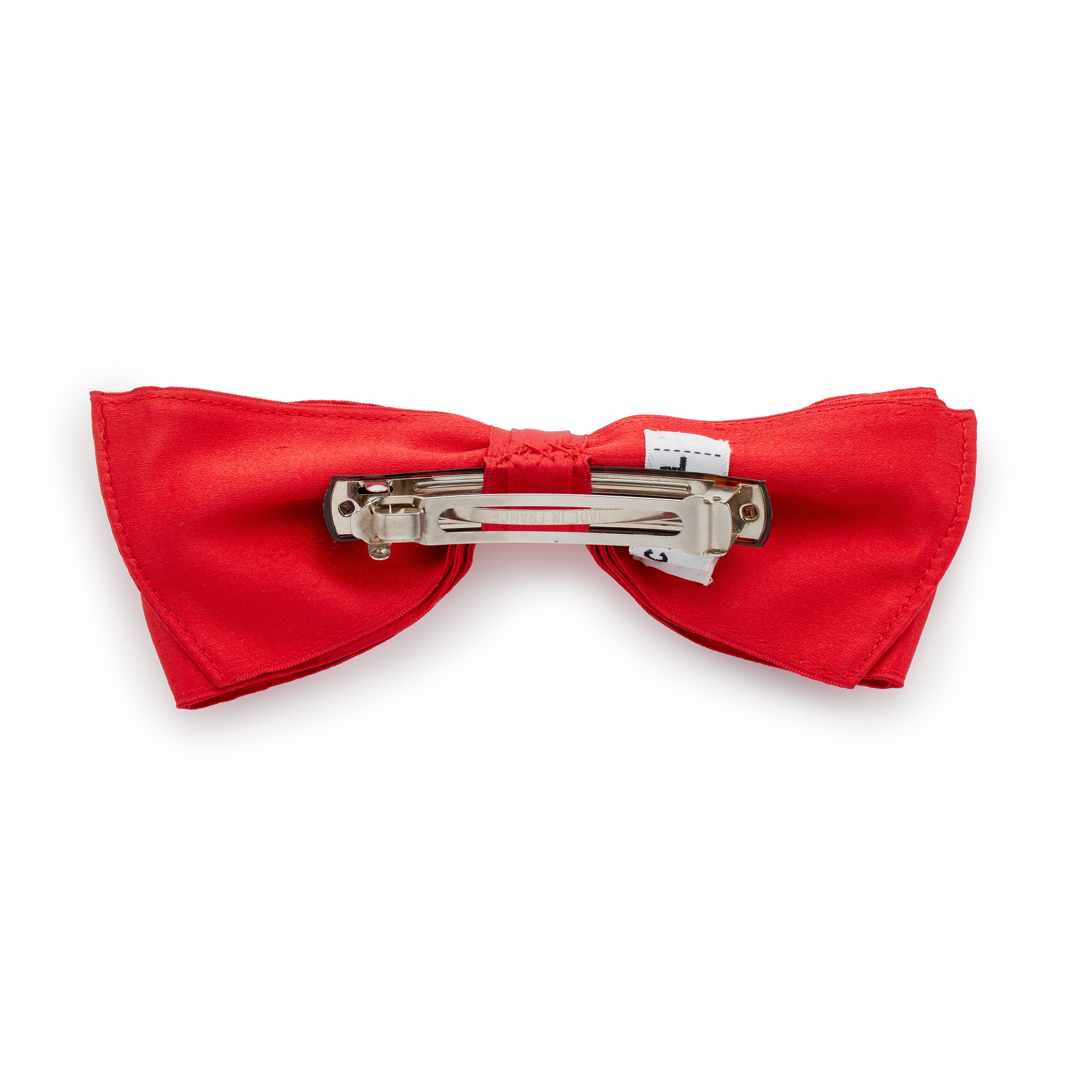 CHANEL Red Logo Barrettes with Silver Hardware Red Lambskin Quilted Classic Flap Medium Silver Hardware  main image 3