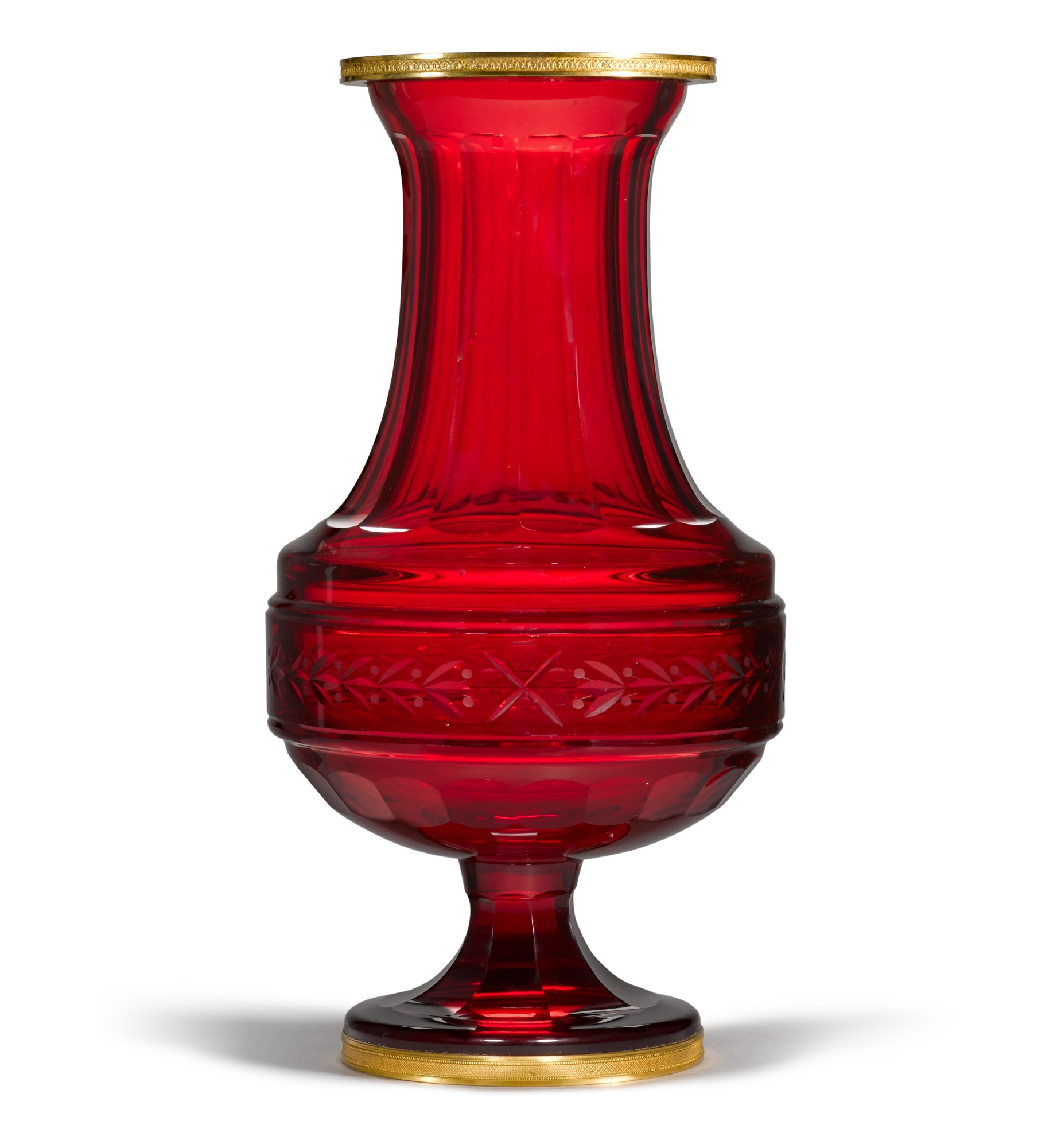 An ormolumounted glass vase, Imperial Glass Factory, St Petersburg