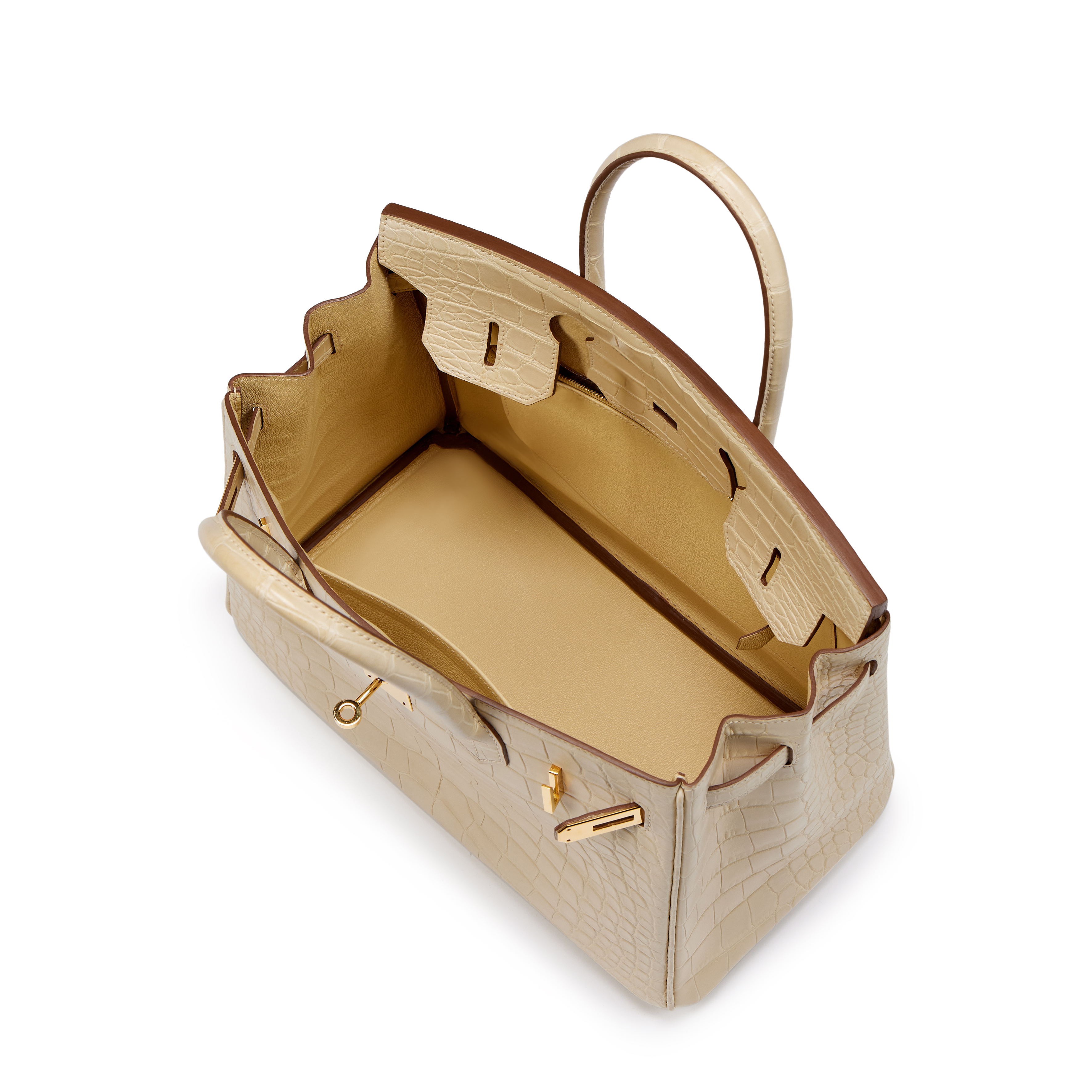 Hermès Vanille Matte Mississipiensis Alligator Birkin 30 Gold