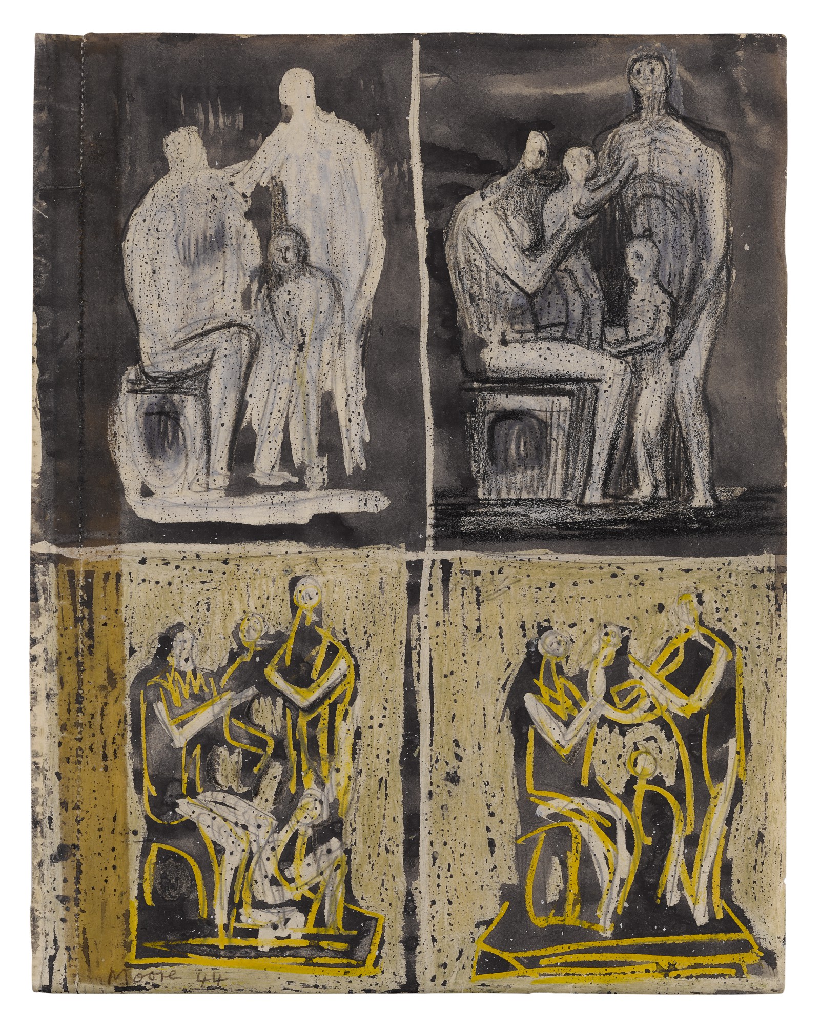 HENRY MOORE | FOUR FAMILY GROUPS | Impressionist & Modern Art Day Sale