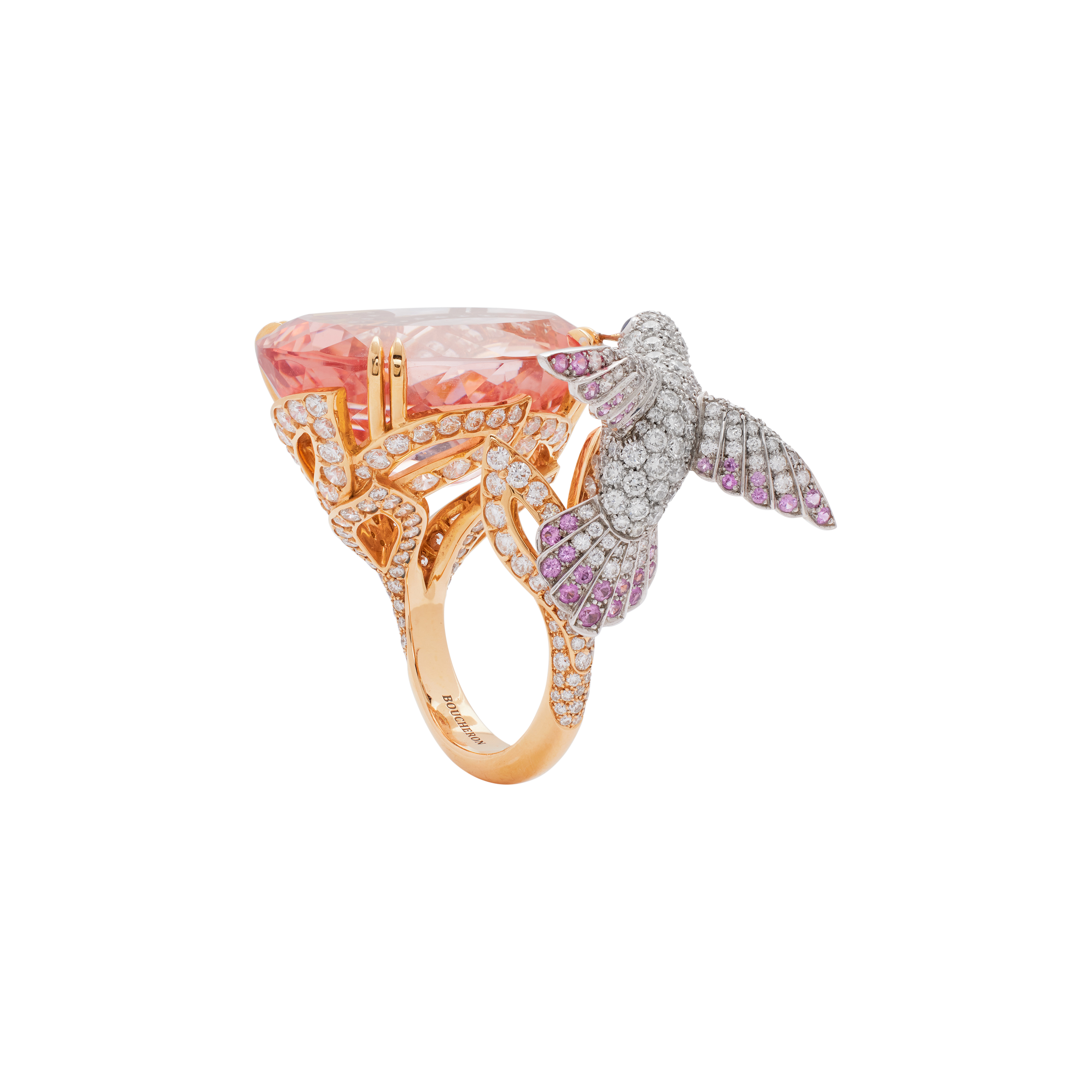 Boucheron Rose Gold, White Gold, 40.18ct Morganite, Diamond