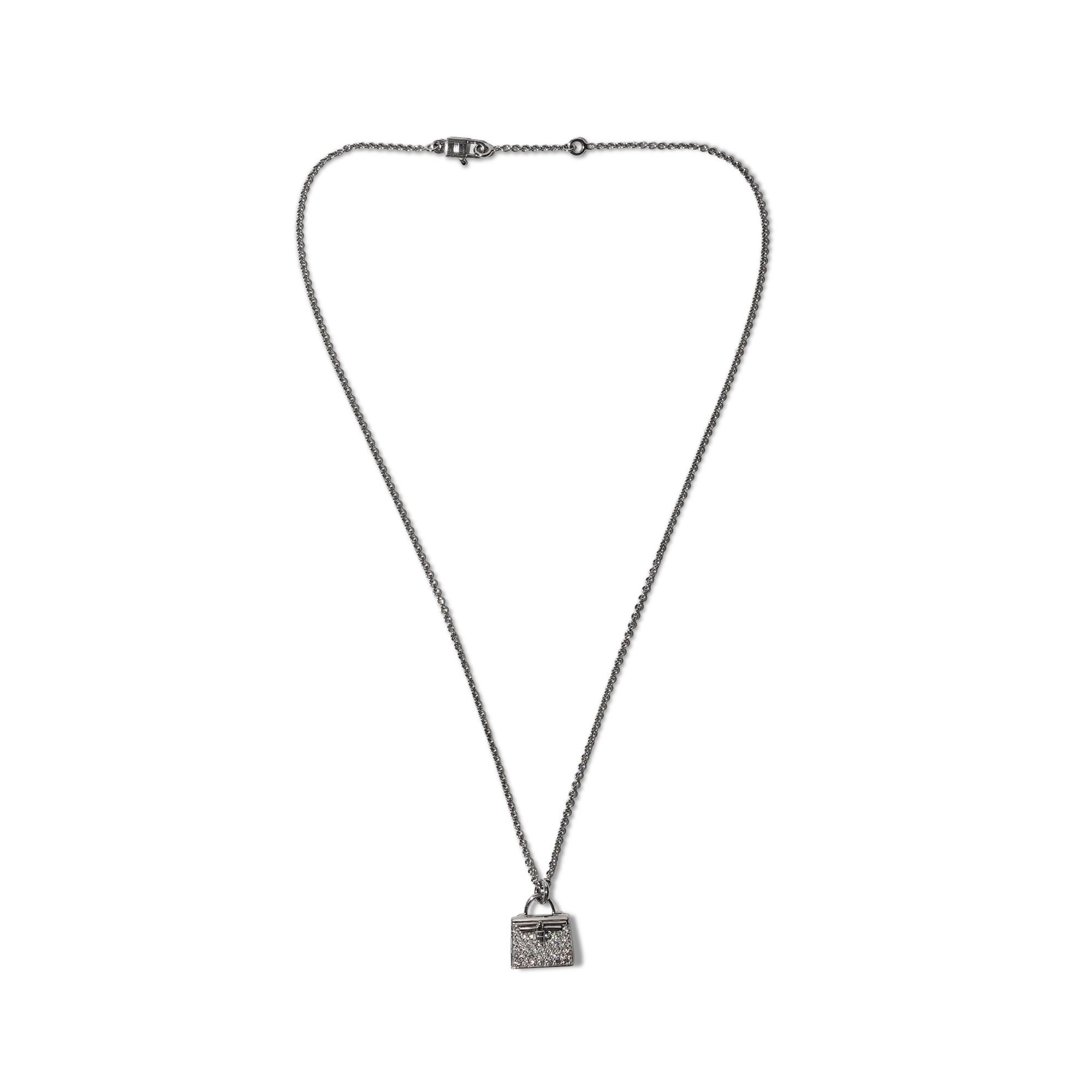 Hermès White Gold And Diamond Kelly Amulettes Pendant